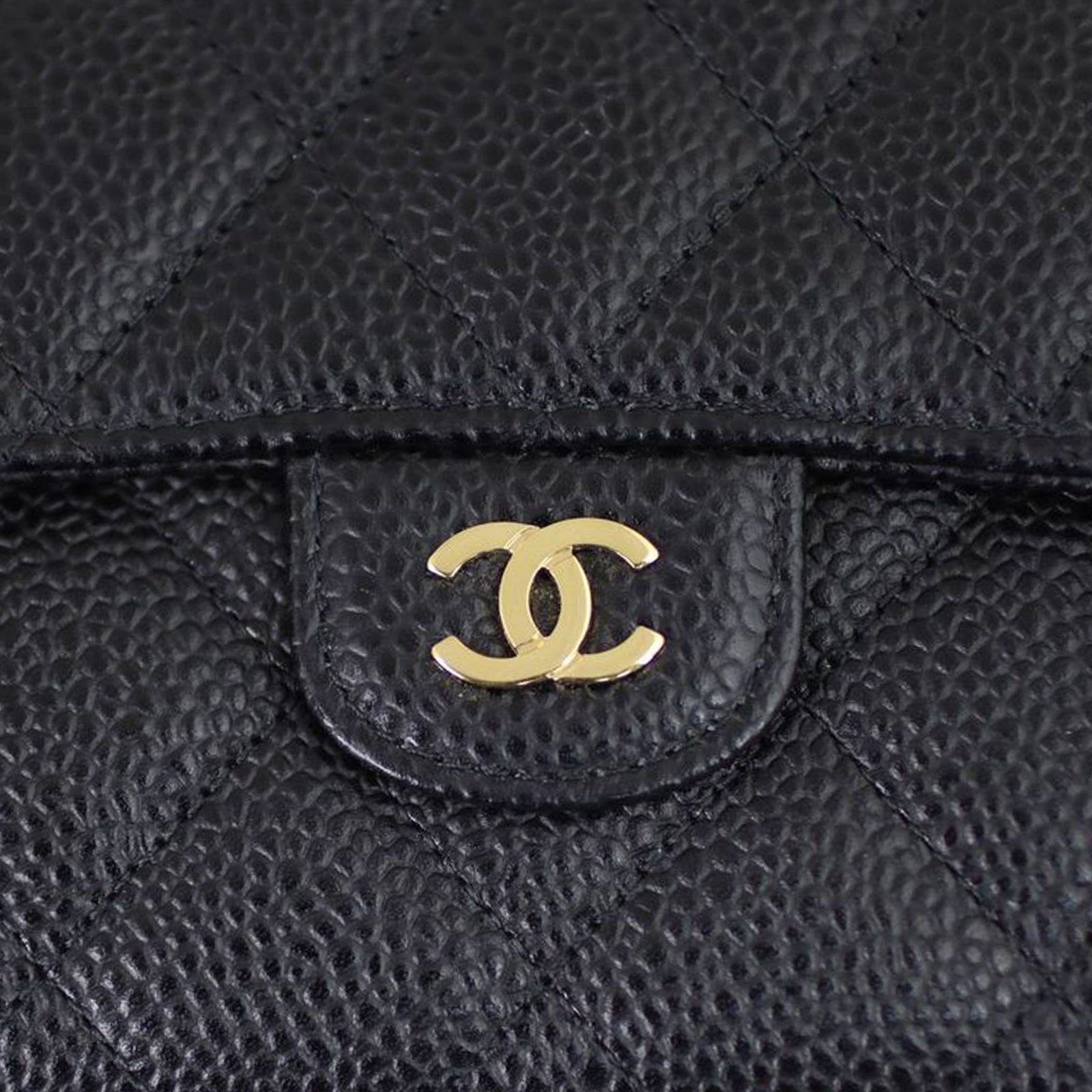 Chanel Classic Flap Long Wallet | Black Quilted Caviar