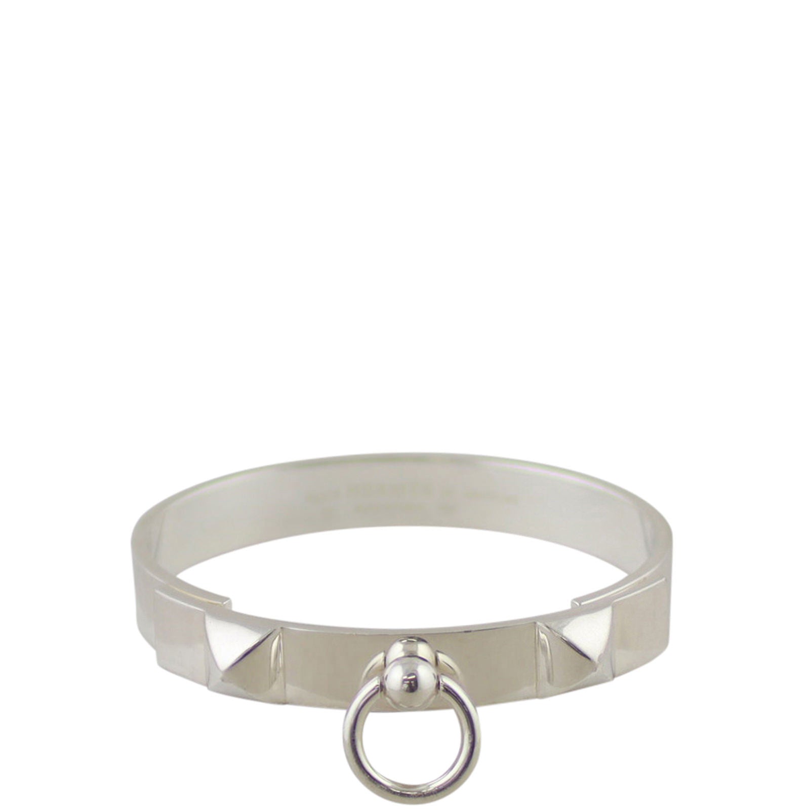 Hermes Collier de Chien Silver Bracelet Small