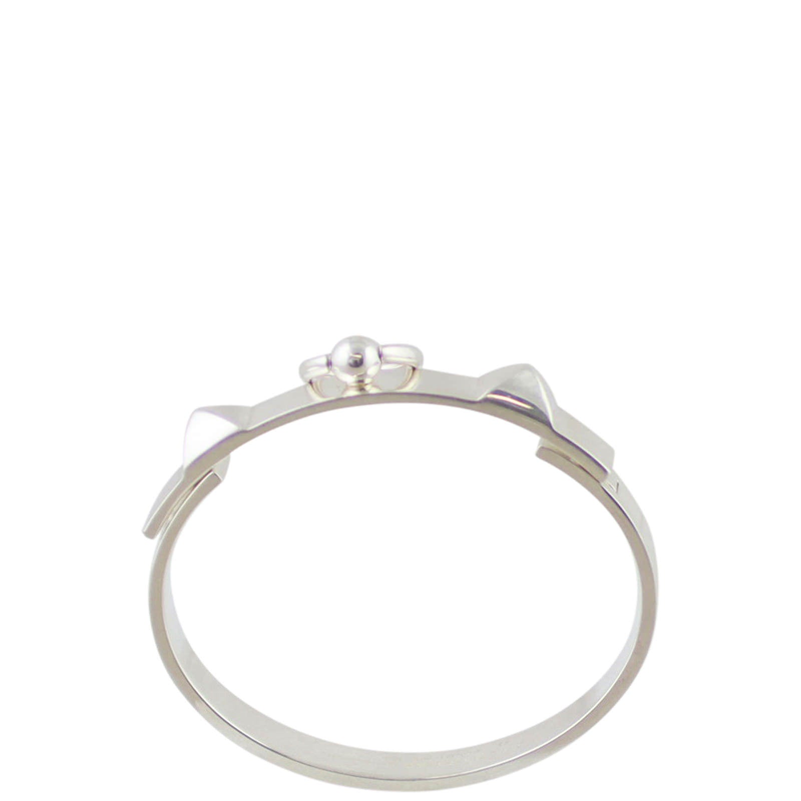 Hermes Collier de Chien Silver Bracelet Small