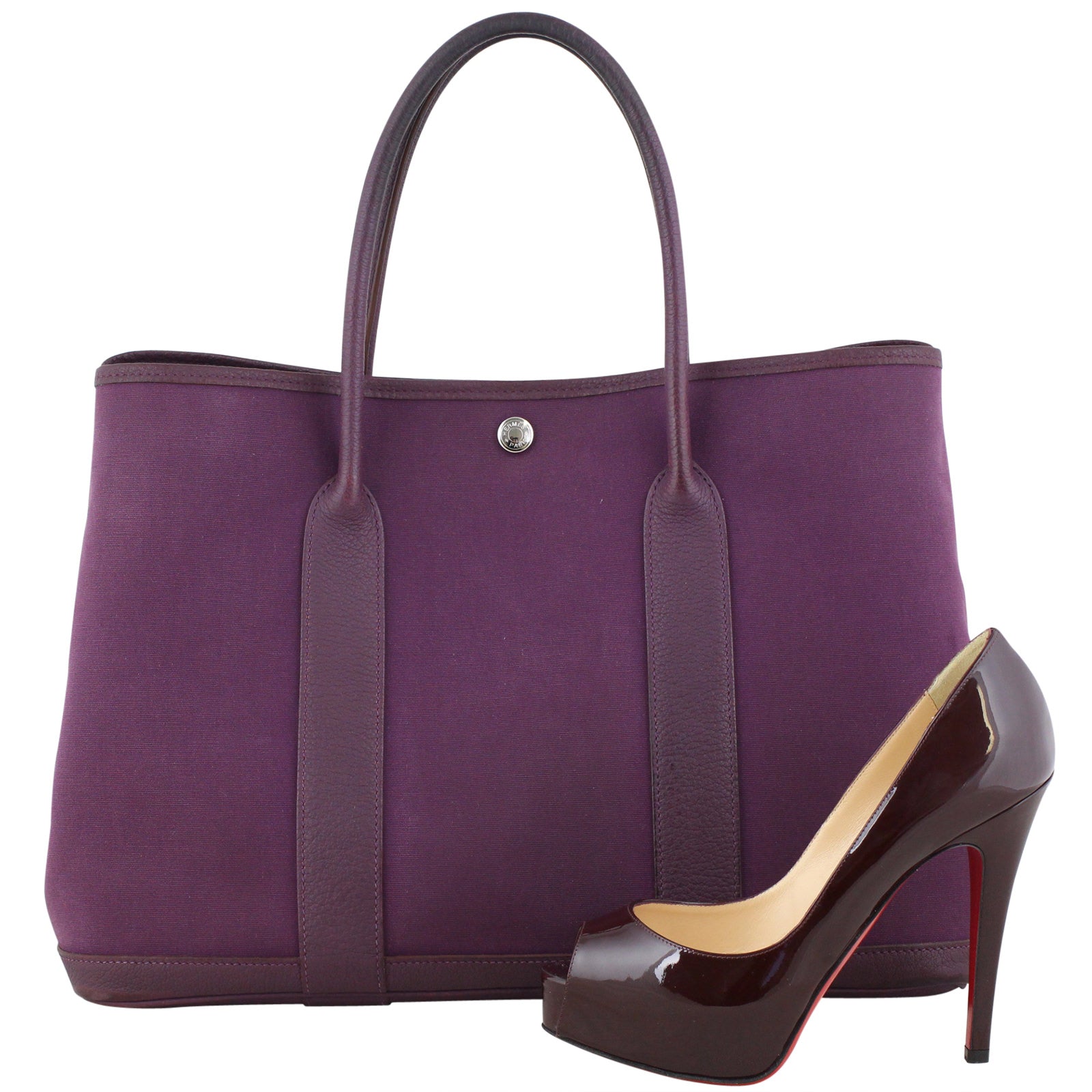 Hermes Garden Party 36 Bag Officier Canvas