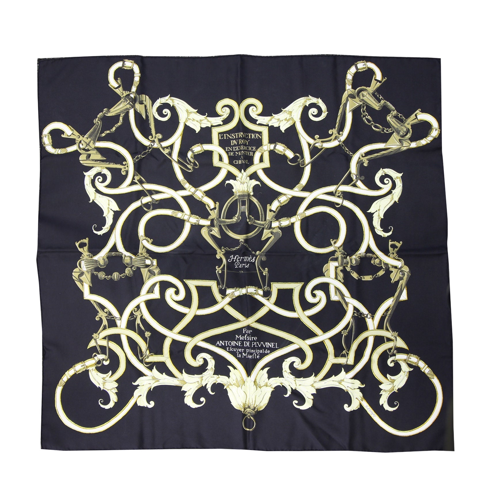 Hermes L'Instruction Du Roy Silk Scarf 90