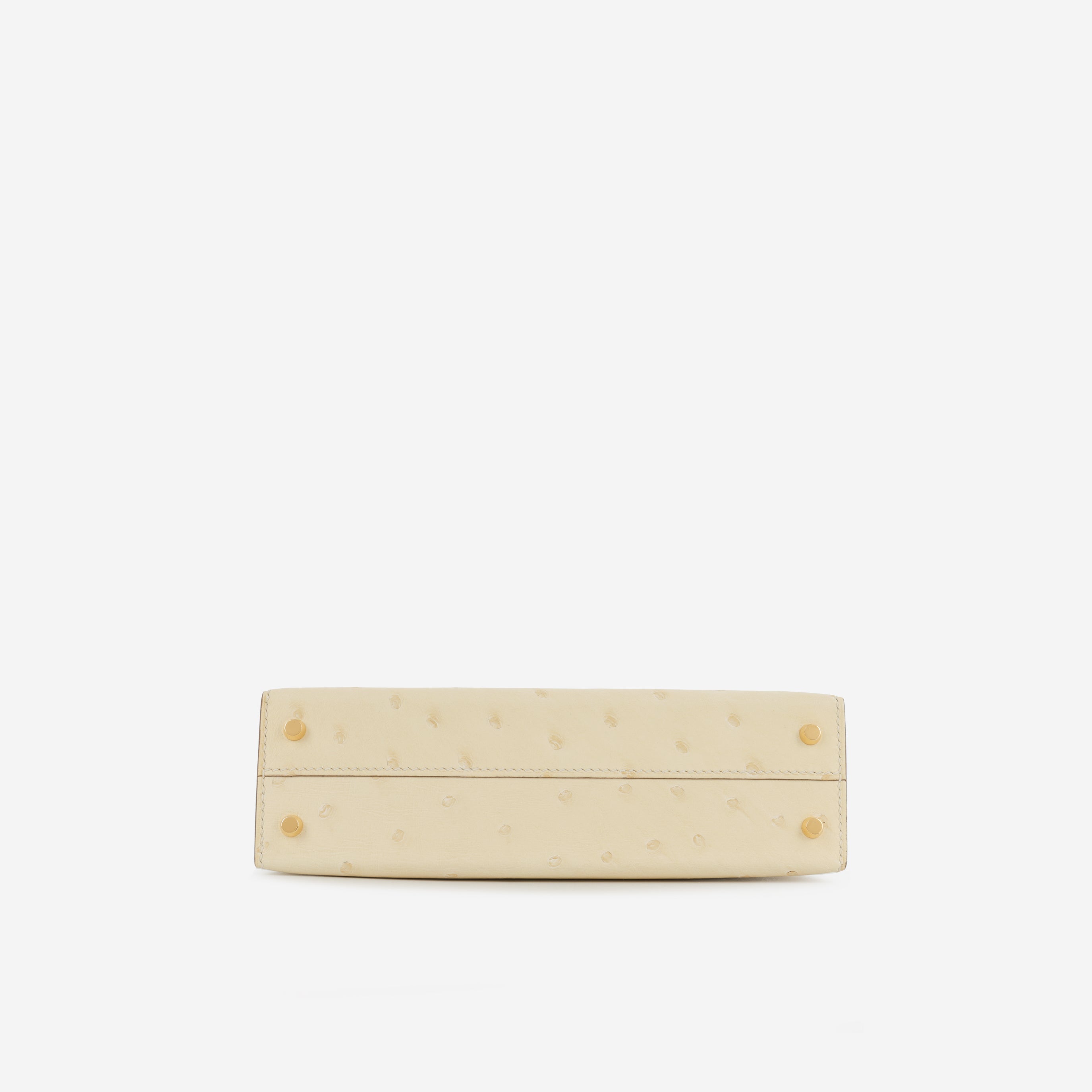 Mini Kelly - Vanille Ostrich | Gold Hardware