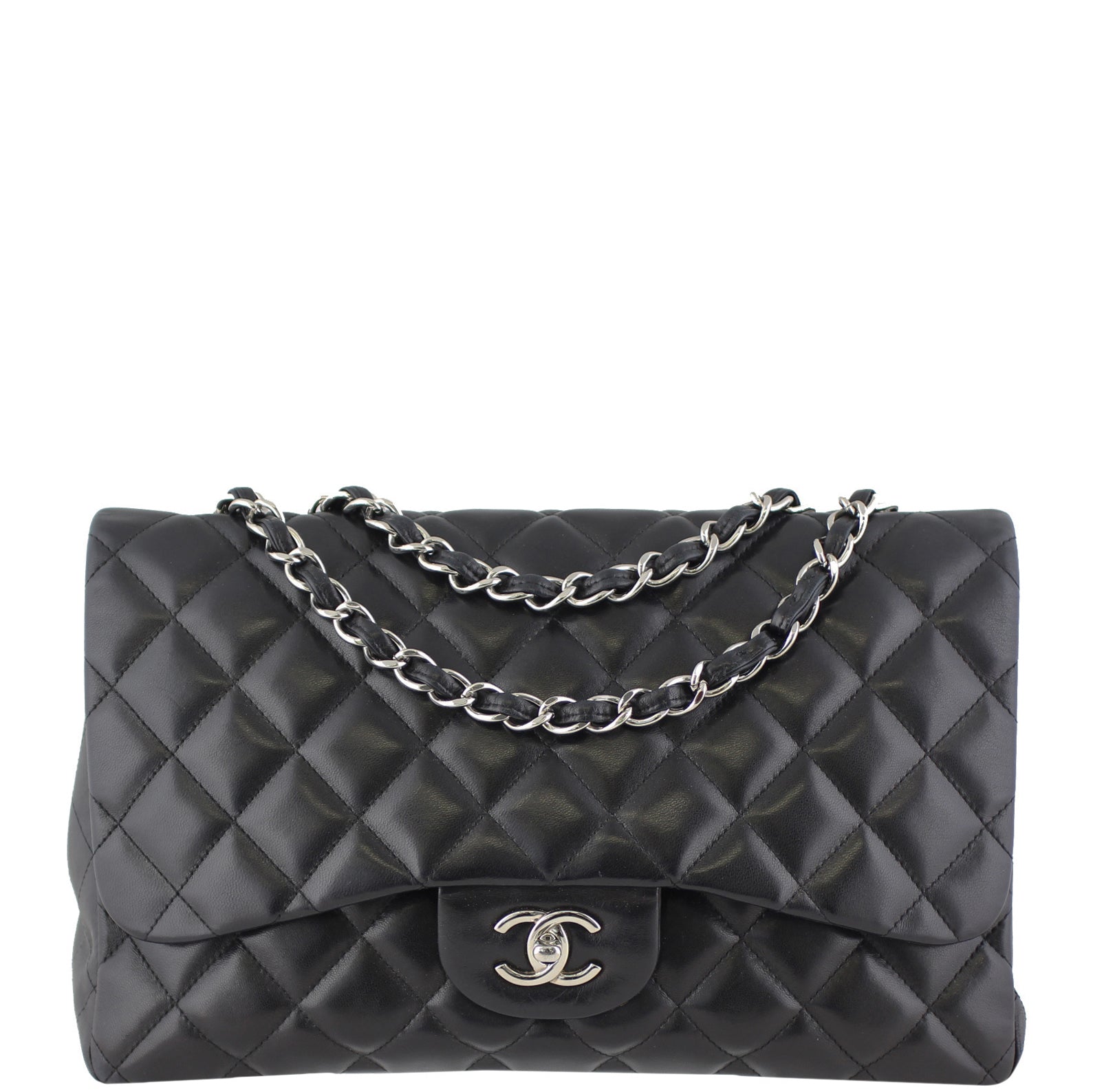 Chanel Classic Single Flap Jumbo | Black Lambskin 13 Series