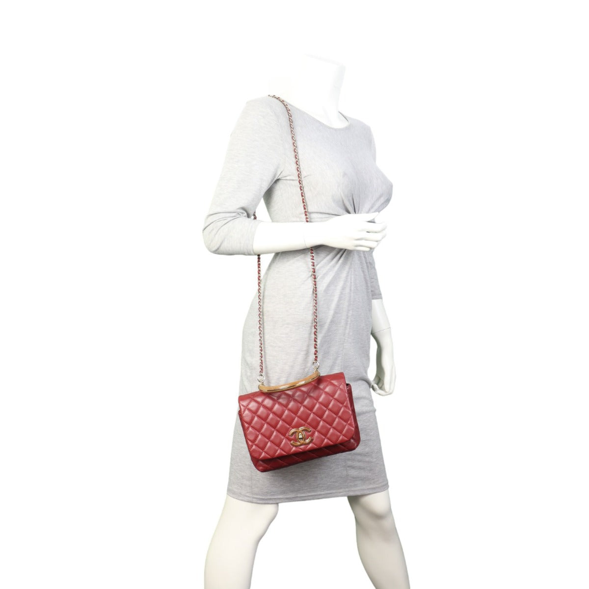 Chanel CC Knock on Wood Top Handle Flap Bag