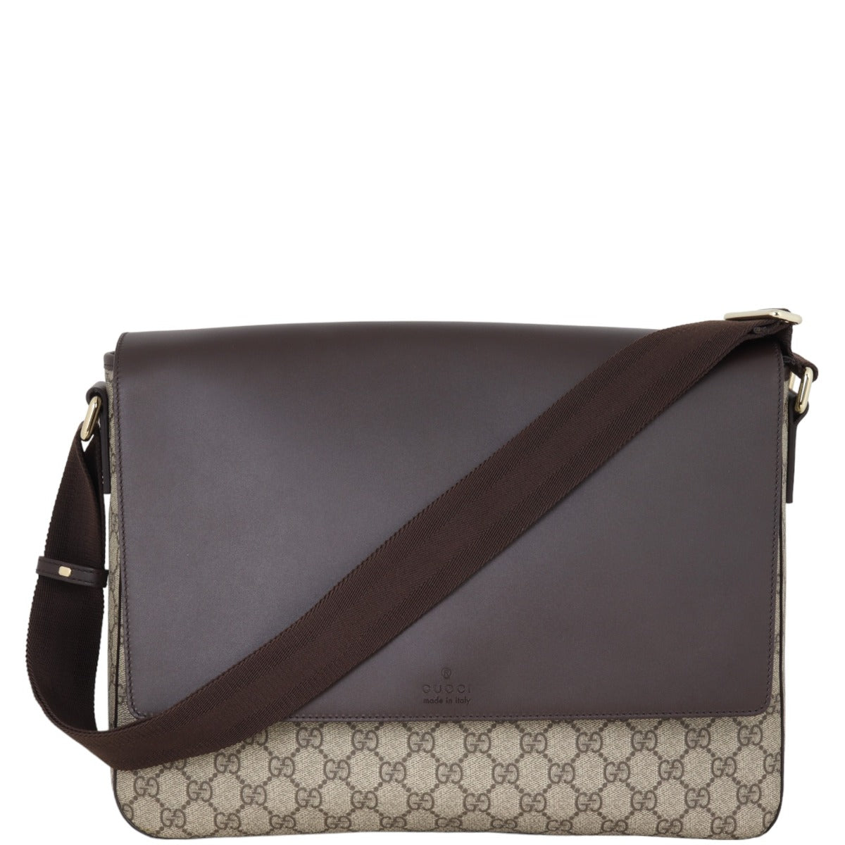 Gucci GG Supreme Leather Flap Messenger