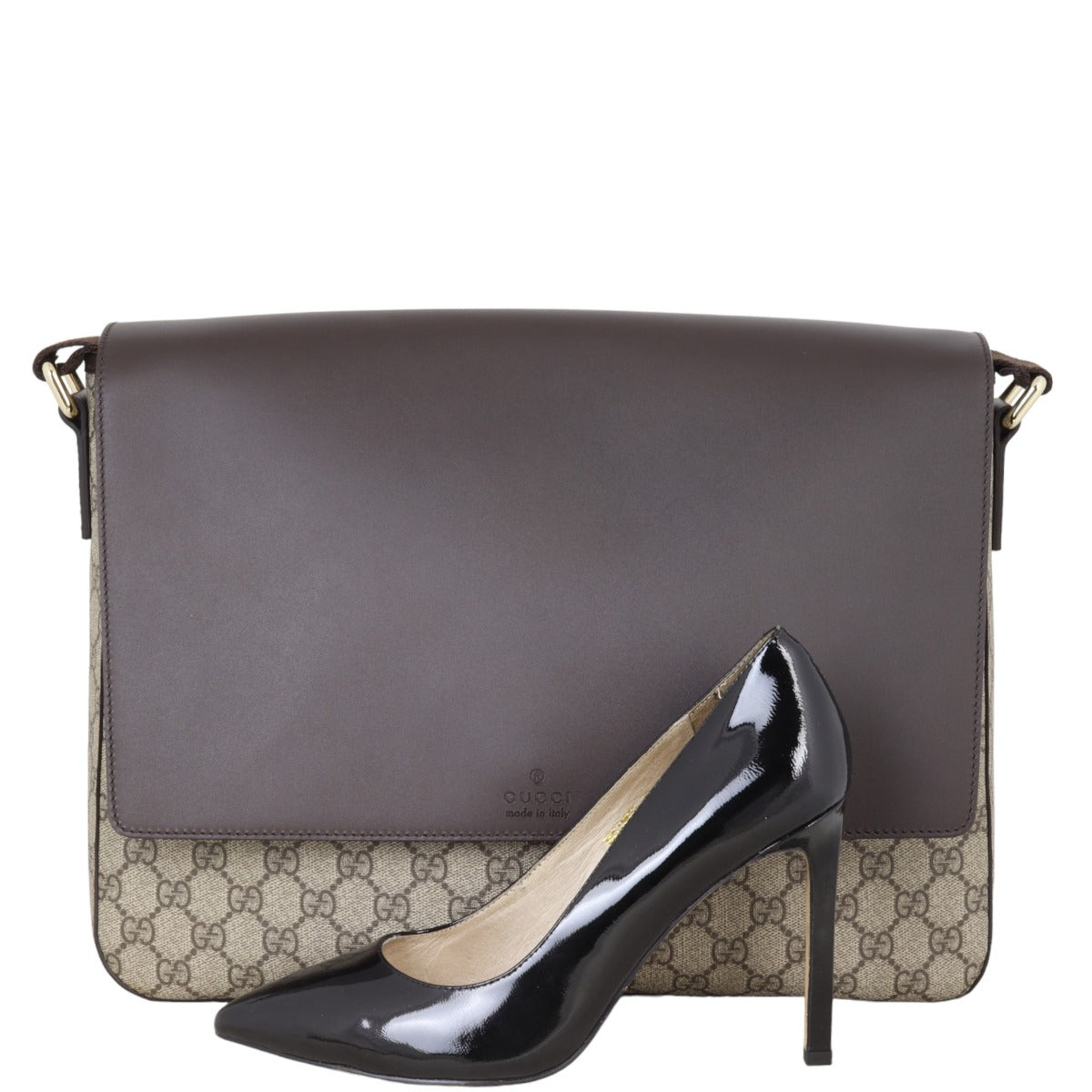 Gucci GG Supreme Leather Flap Messenger