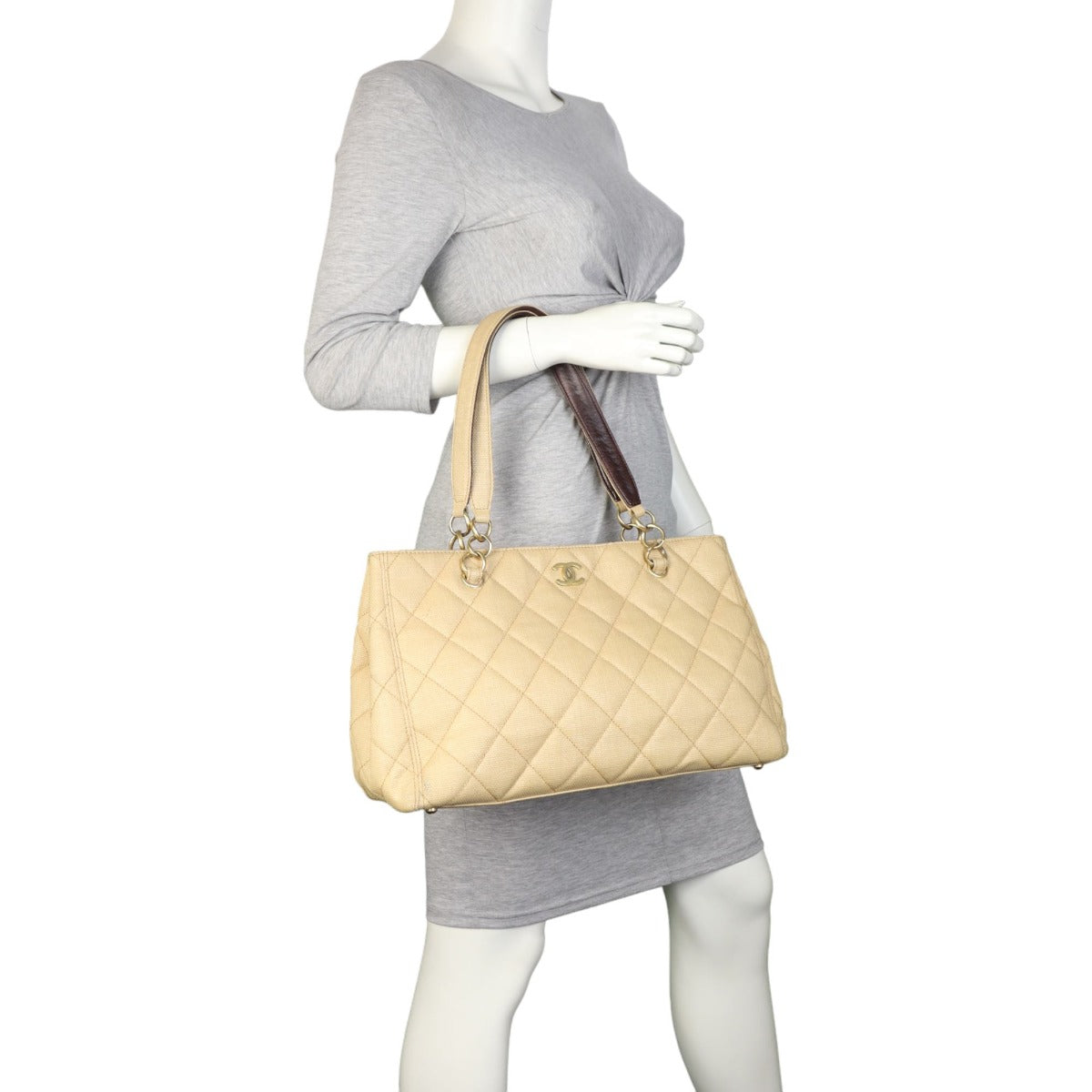 Chanel CC Quilted Canvas Tote