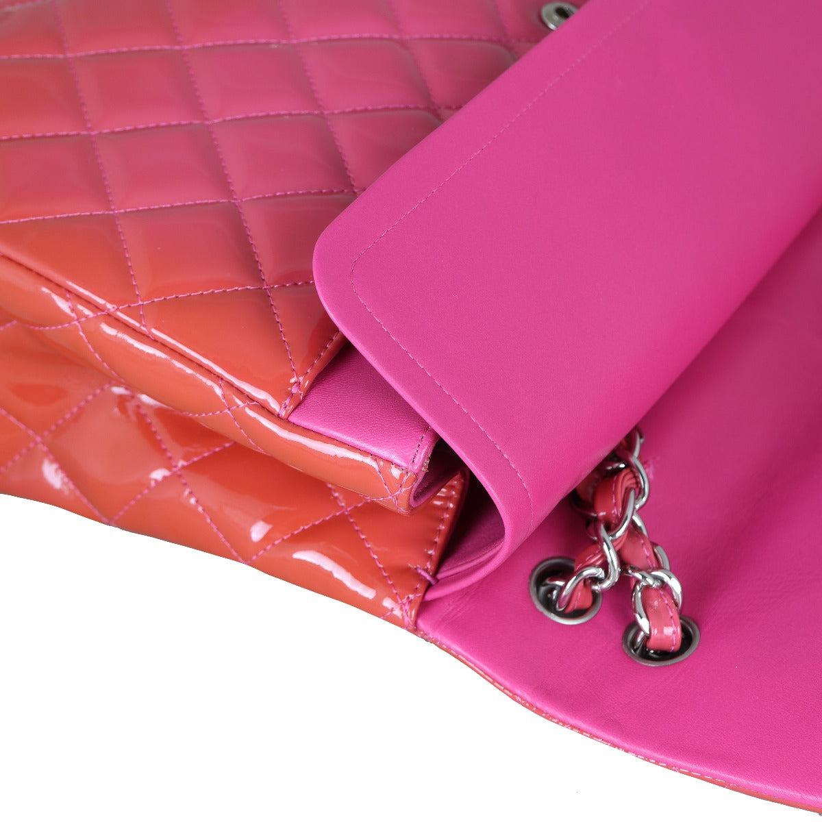 Chanel Classic Double Flap Maxi Pink Patent