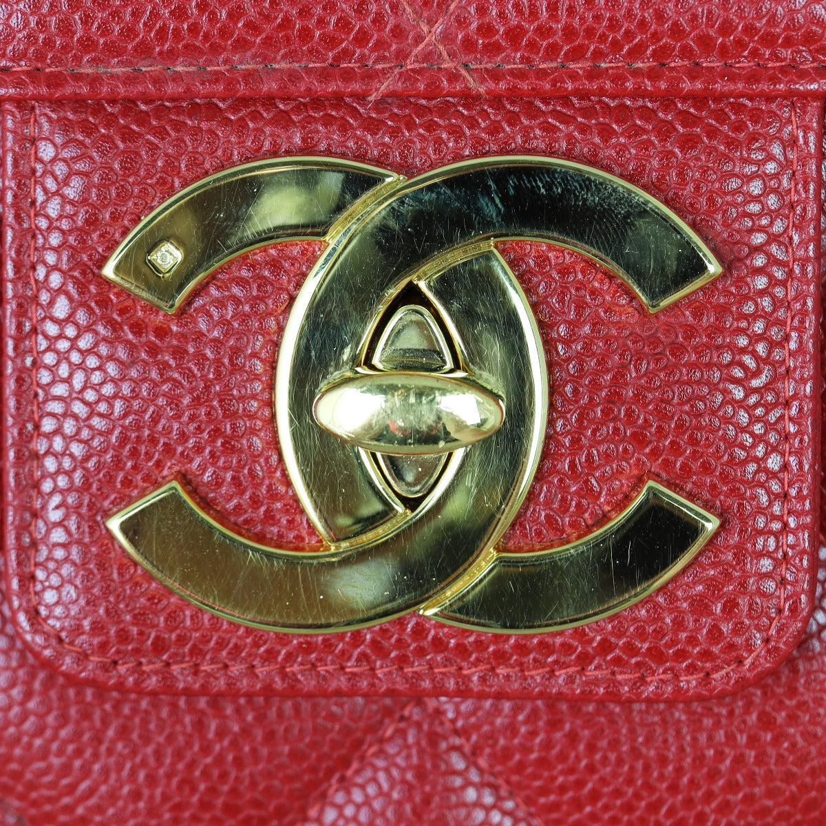 Chanel CC Quilted Briefcase | Red