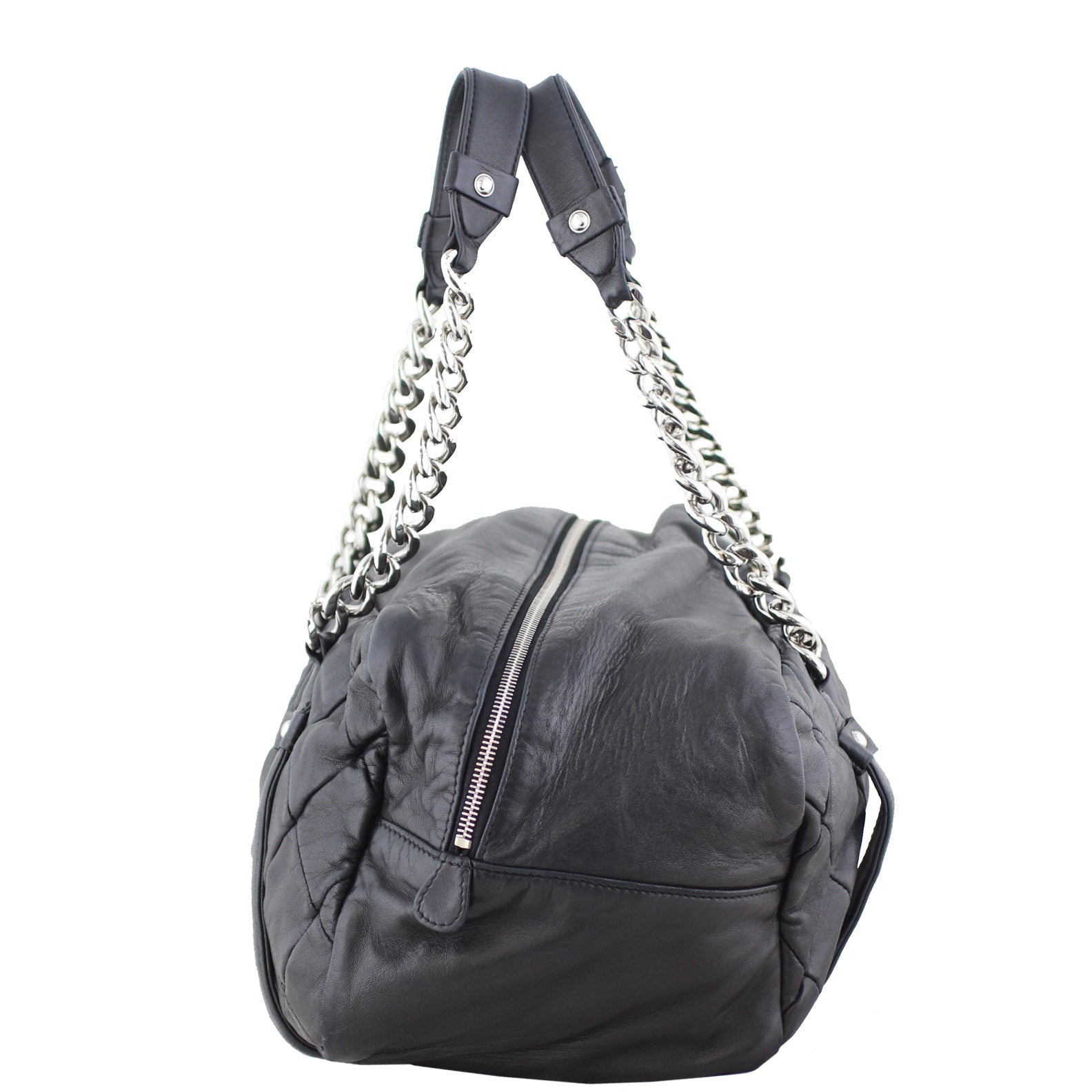 Chanel Diagonal Zip Bowler Bag