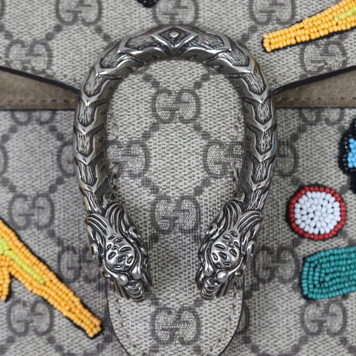 Gucci Dionysus GG Supreme Beaded Small Shoulder Bag