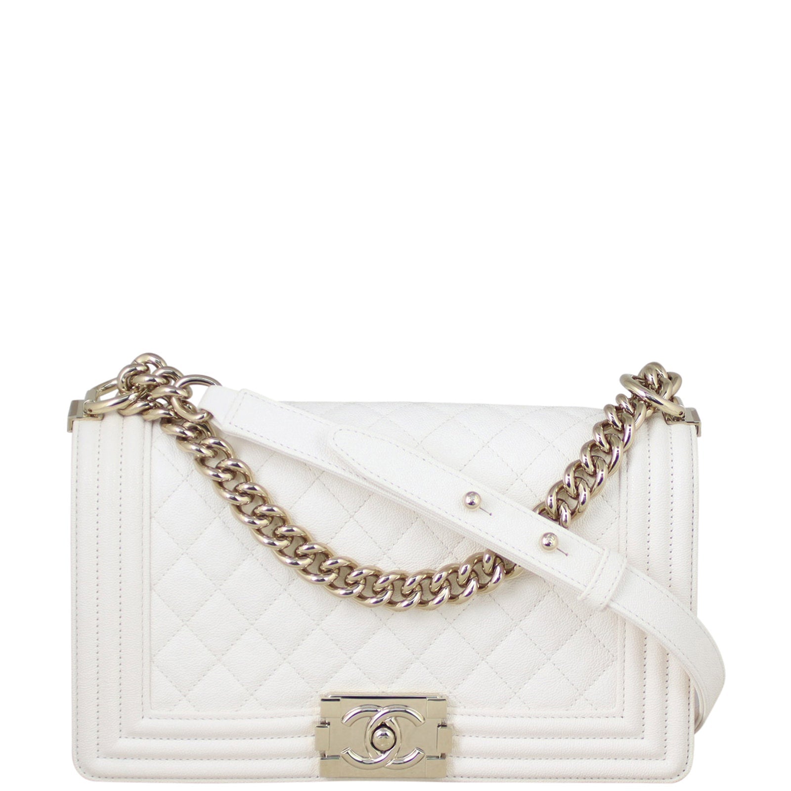 Chanel Boy Old Medium | White