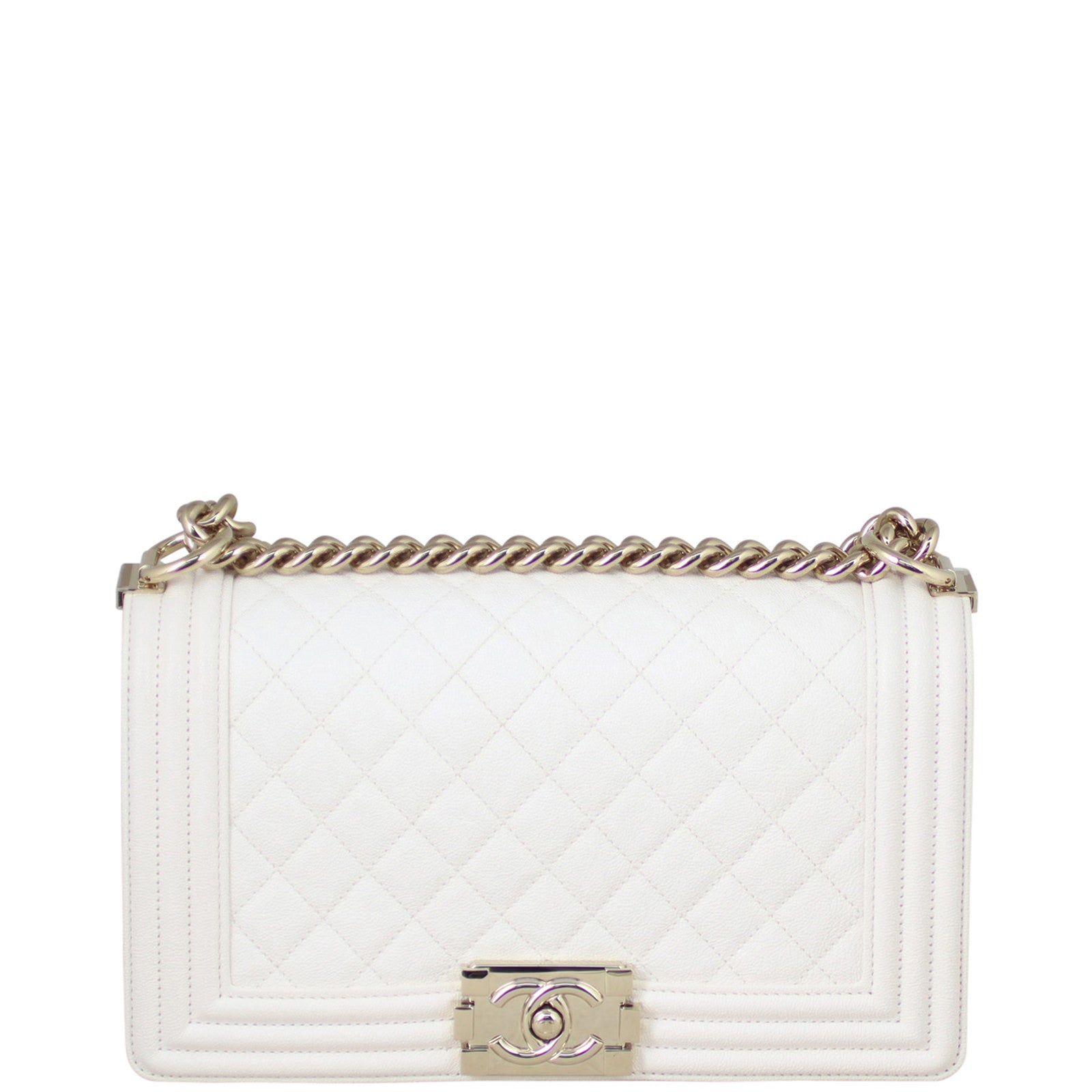 Chanel Boy Old Medium | White