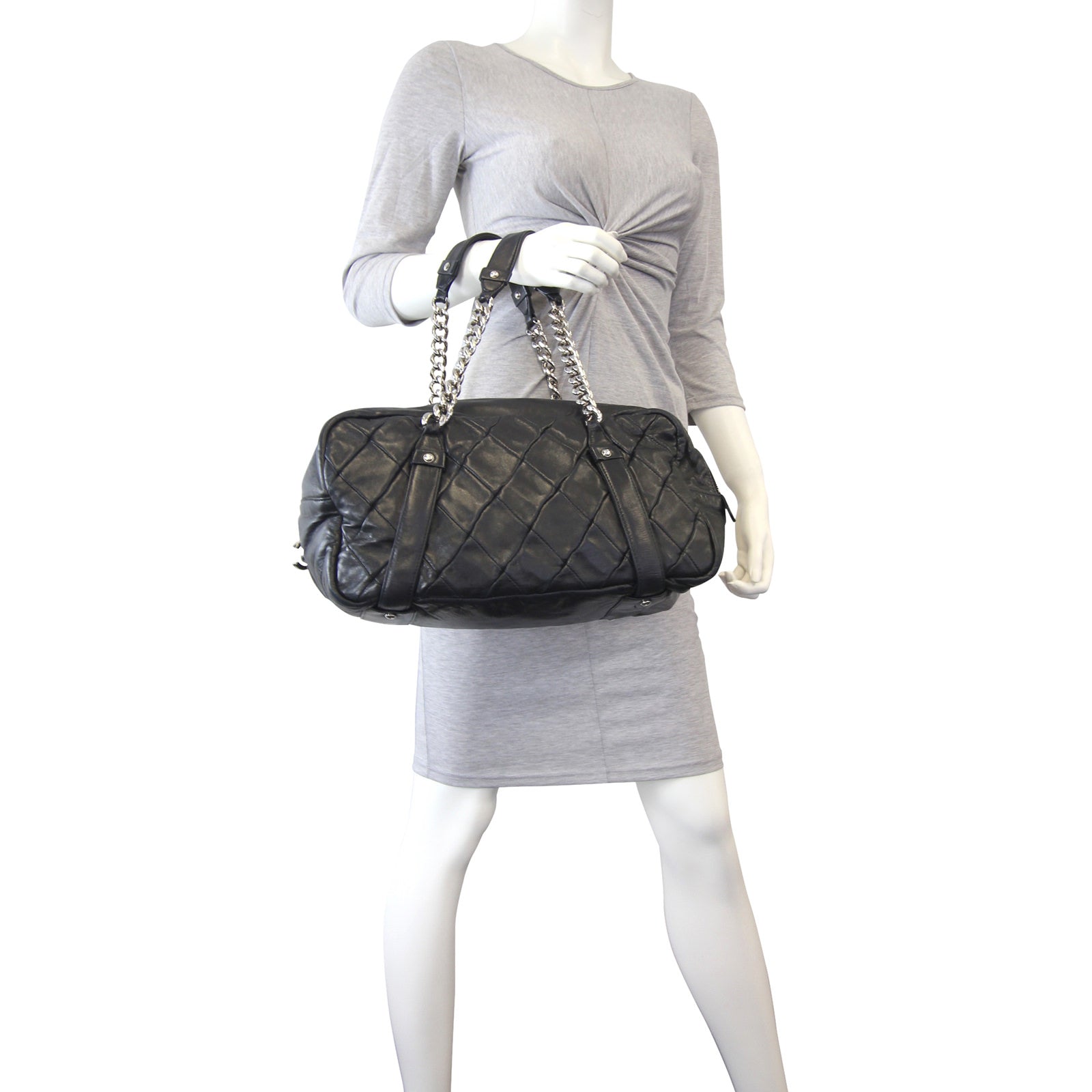 Chanel Diagonal Zip Bowler Bag