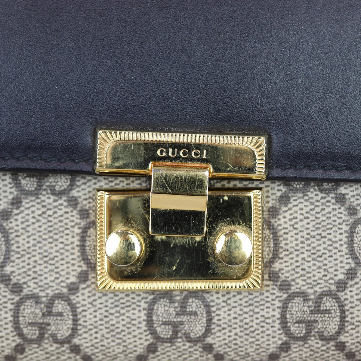 Gucci GG Supreme Continental Padlock Wallet on Chain