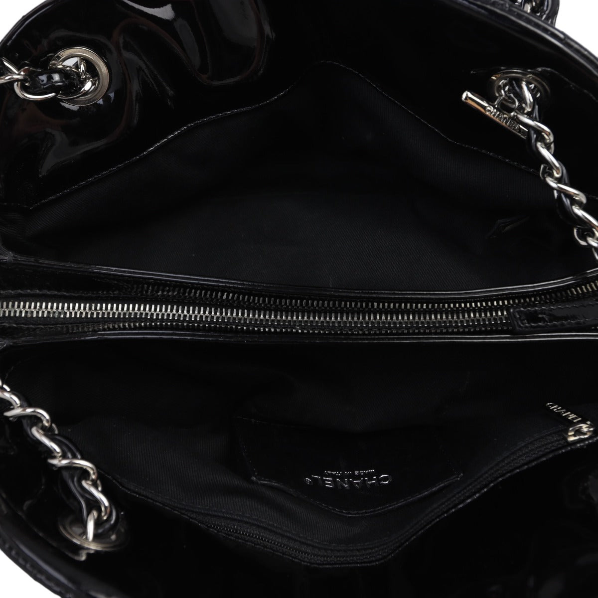 Chanel Just Mademoiselle Bowler Bag Medium Patent | Black