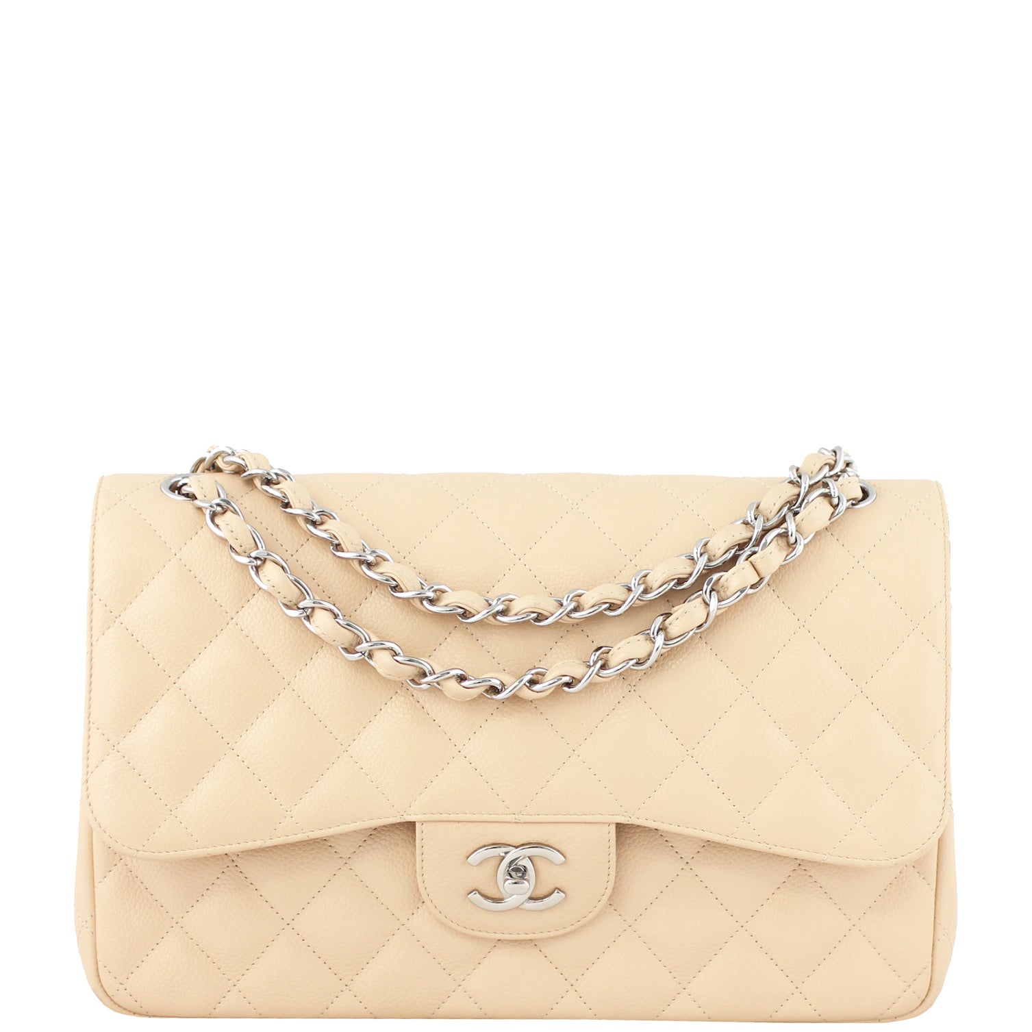 Chanel Classic Double Flap Jumbo | Beige SHW 14 Series
