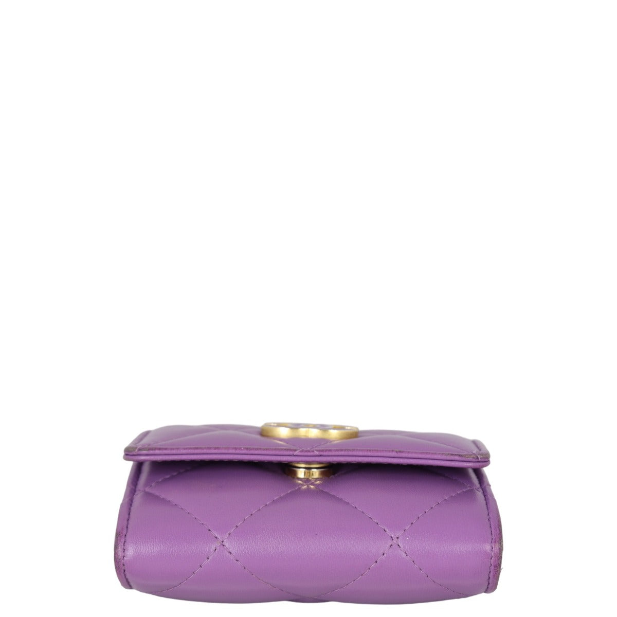 Chanel CC Card Holder on Chain | Purple