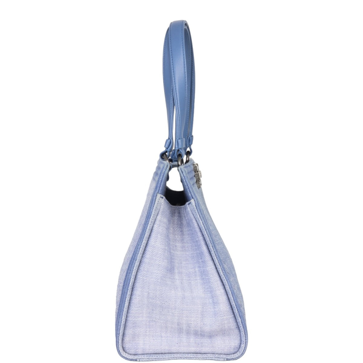 Chanel Boy Shopping Tote Chevron Denim