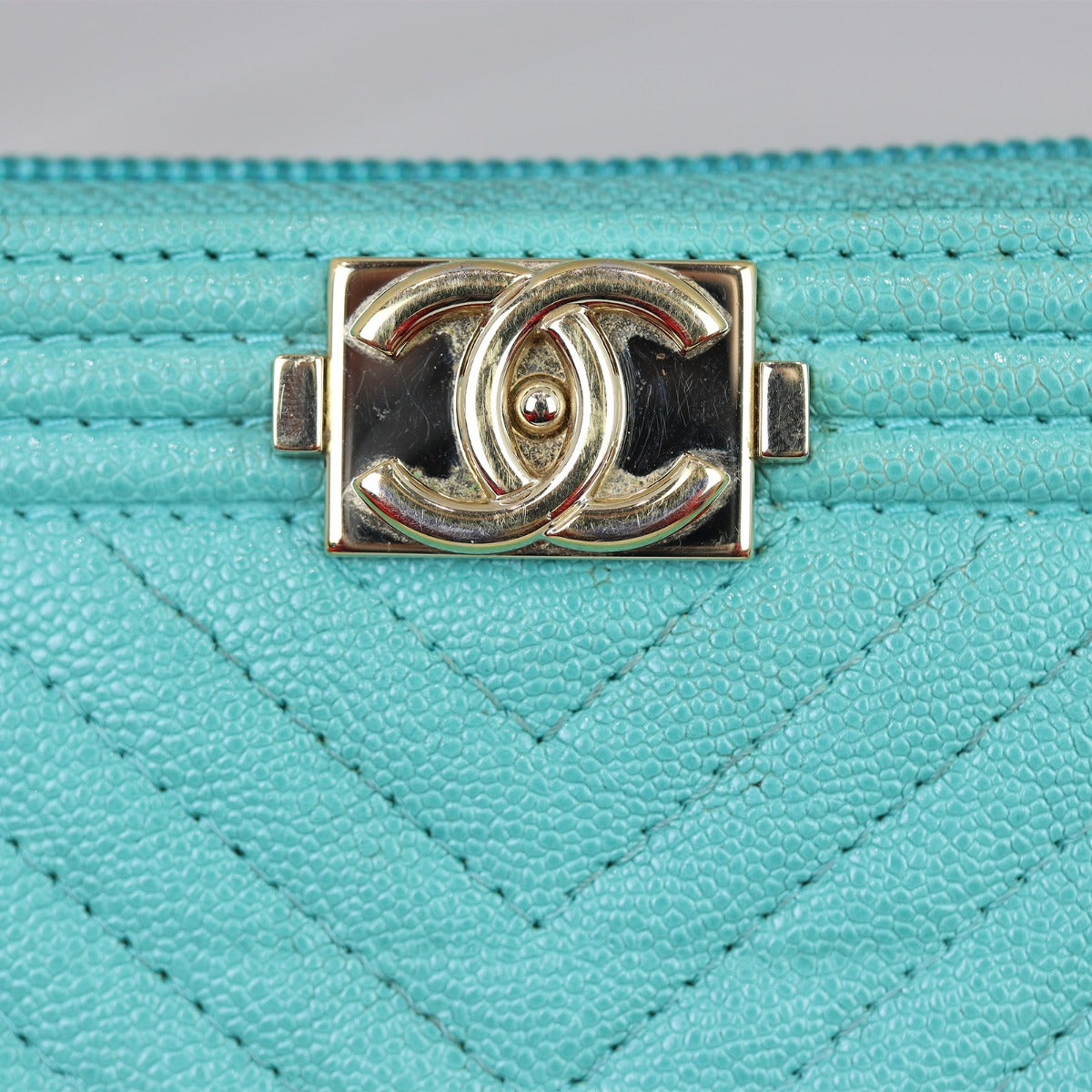 Chanel Boy Long Zip Around Wallet Chevron
