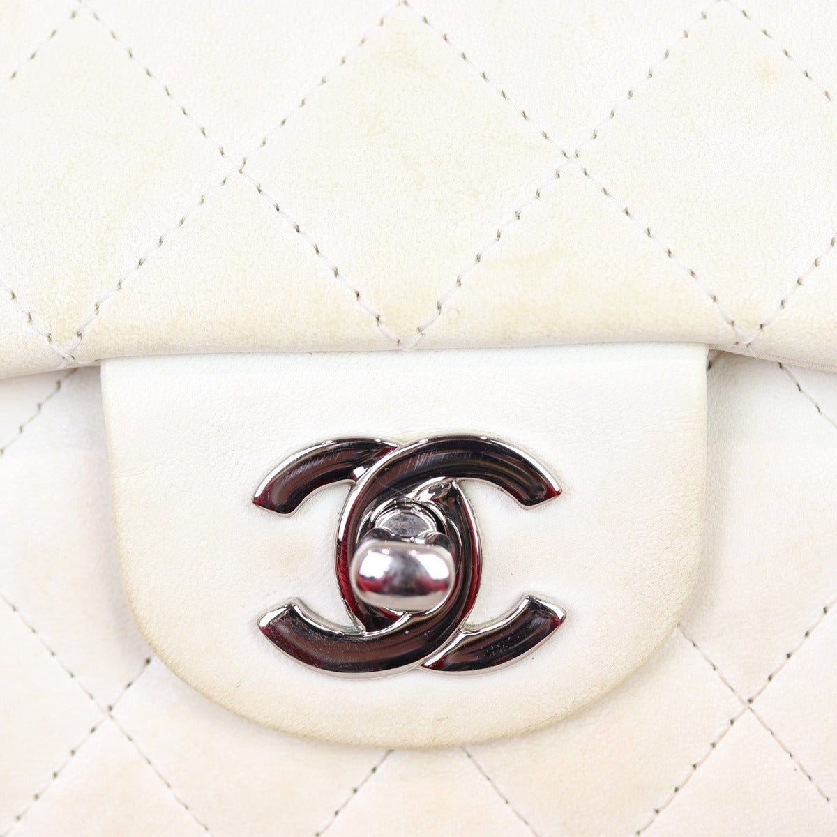 Chanel East-West Flap Bag | White