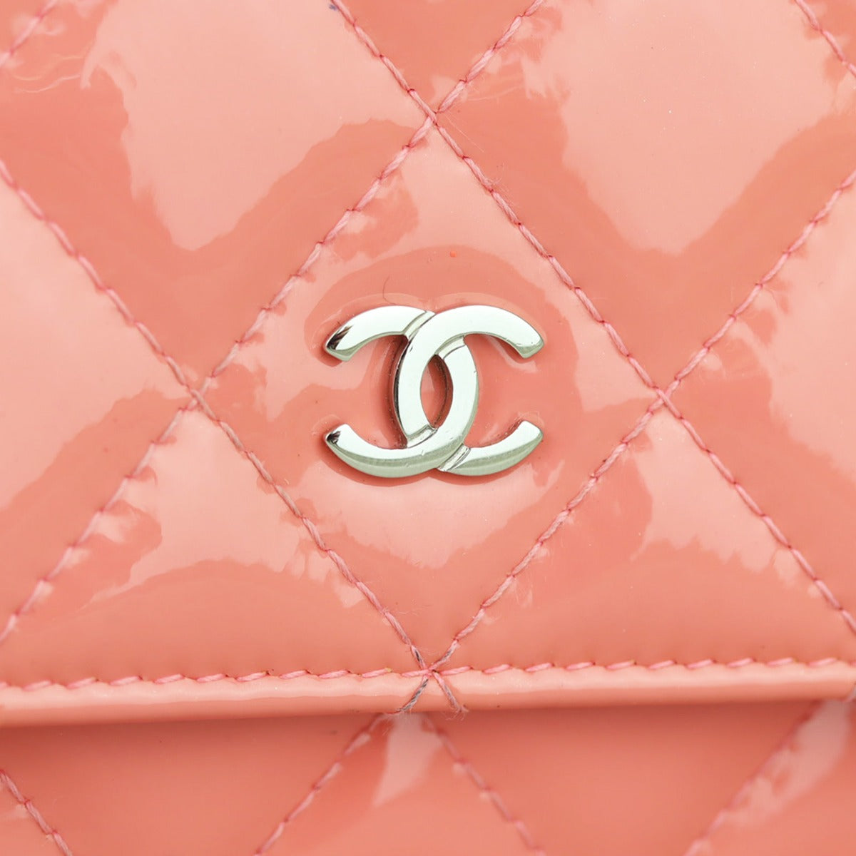 Chanel Classic Wallet on Chain Patent | Coral Pink