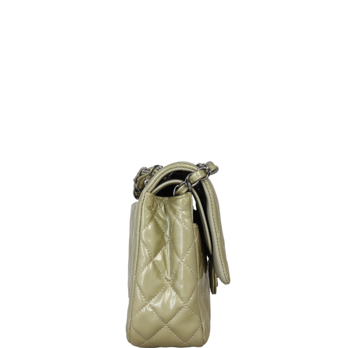 Chanel Classic Double Flap Medium Patent | Metallic Champagne