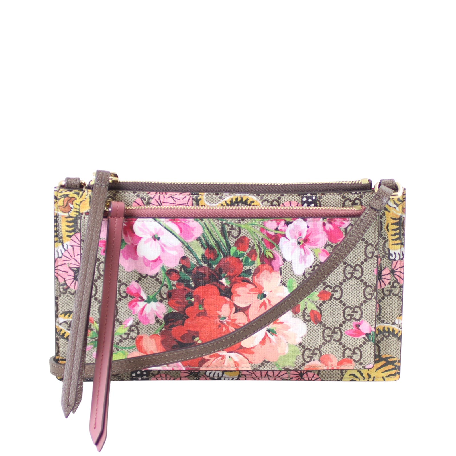 Gucci GG Supreme Bengal Blooms Dual Pouch Shoulder Bag