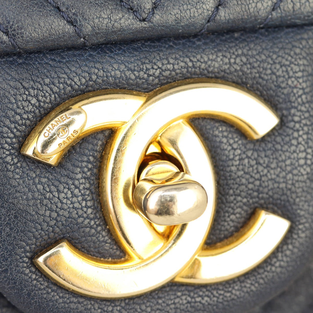 Chanel Surpique Chevron Single Flap Bag | Gold Hardware