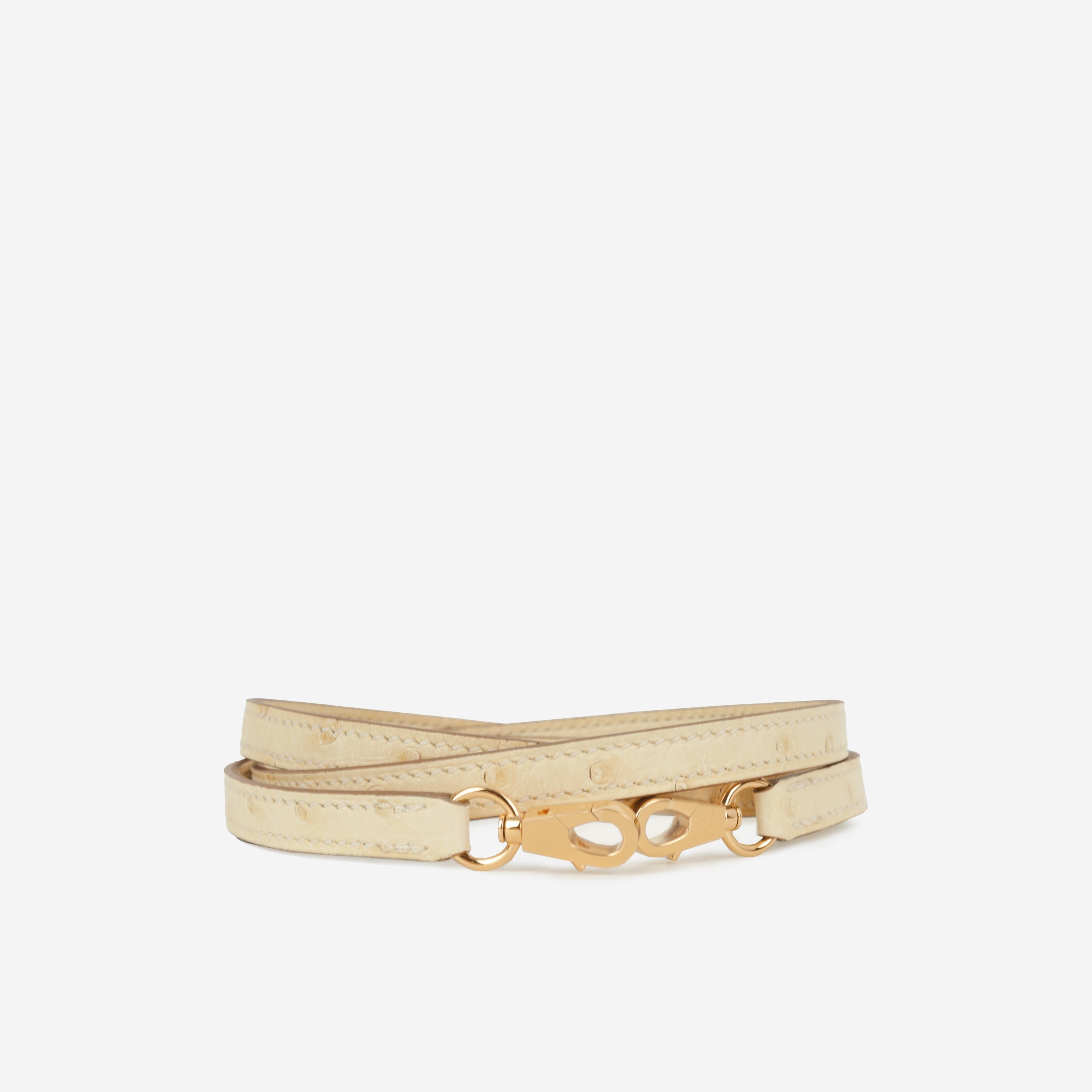 Mini Kelly - Vanille Ostrich | Gold Hardware