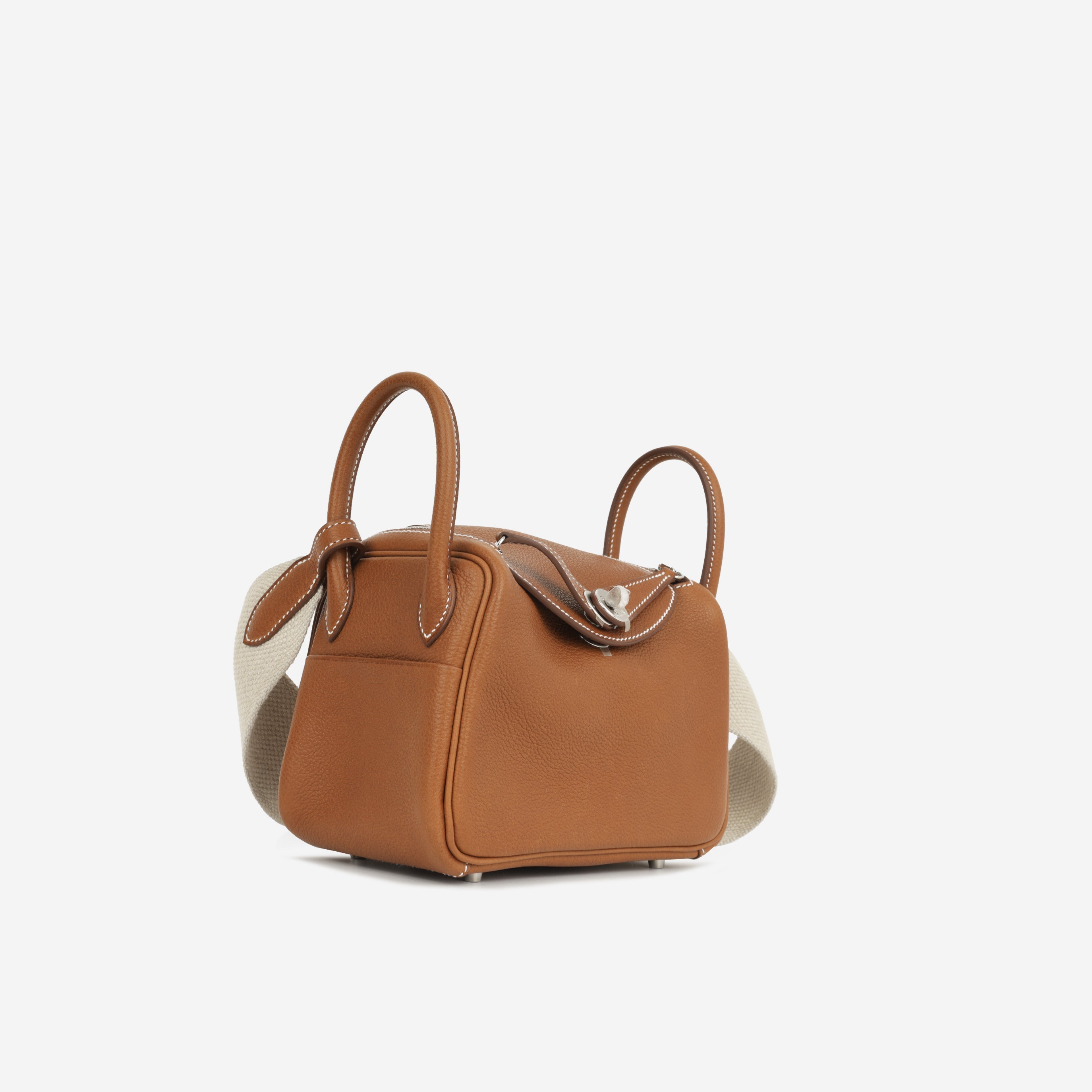 Hermès Mini Lindy - Fauve Barenia Faubourg | Palladium Hardware