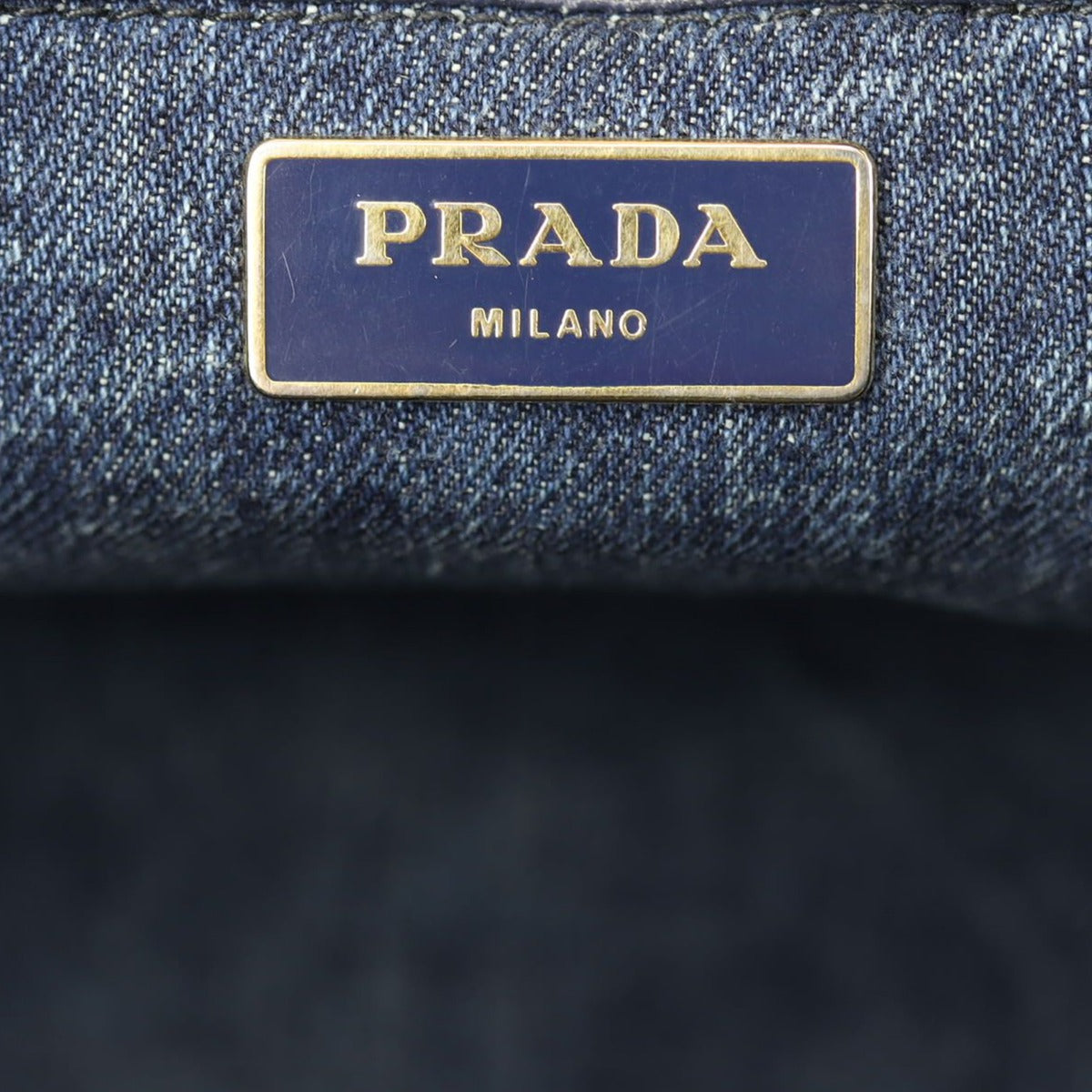 Prada Canapa Logo Tote Medium Denim