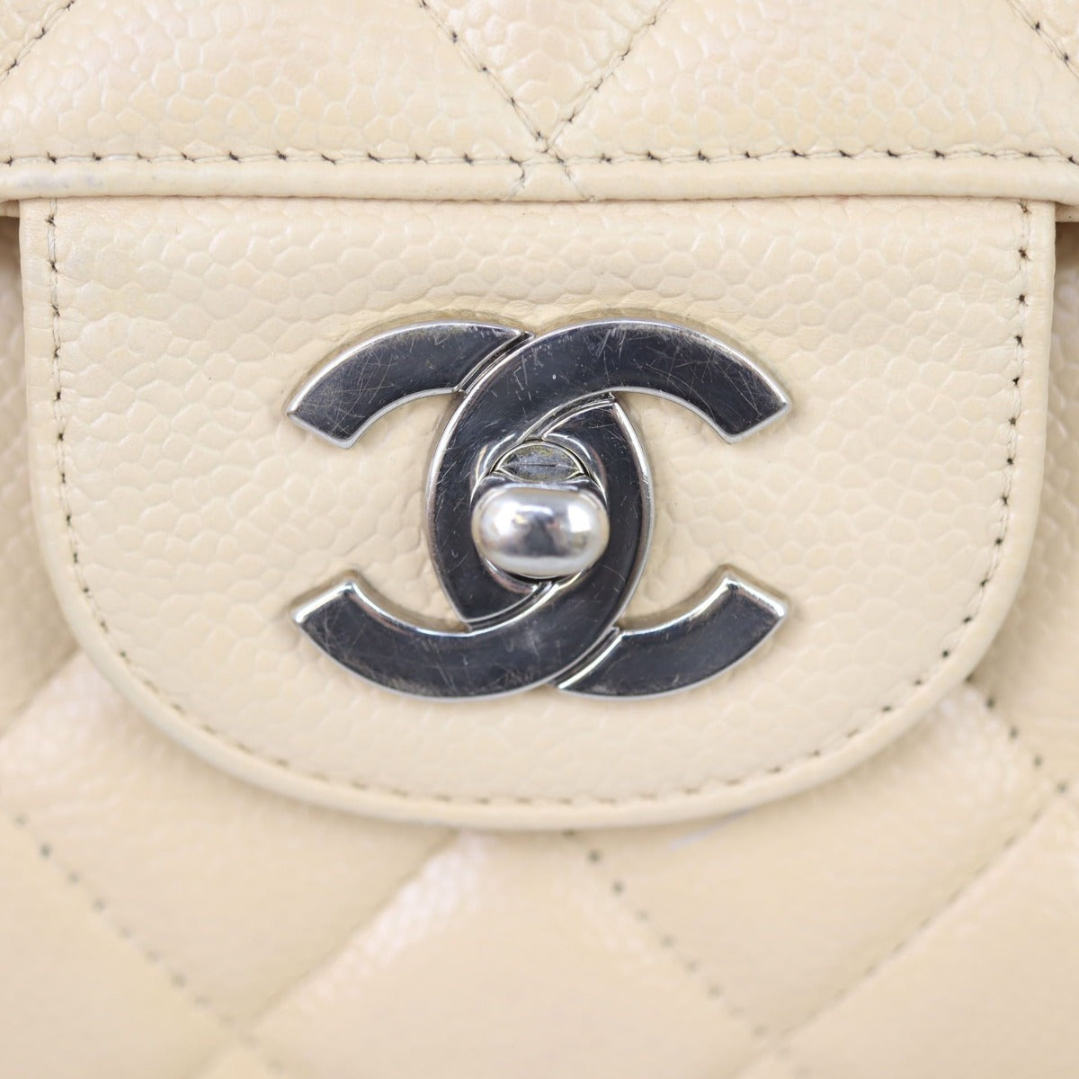 Chanel Classic Single Flap Jumbo | Beige Silver Hardware