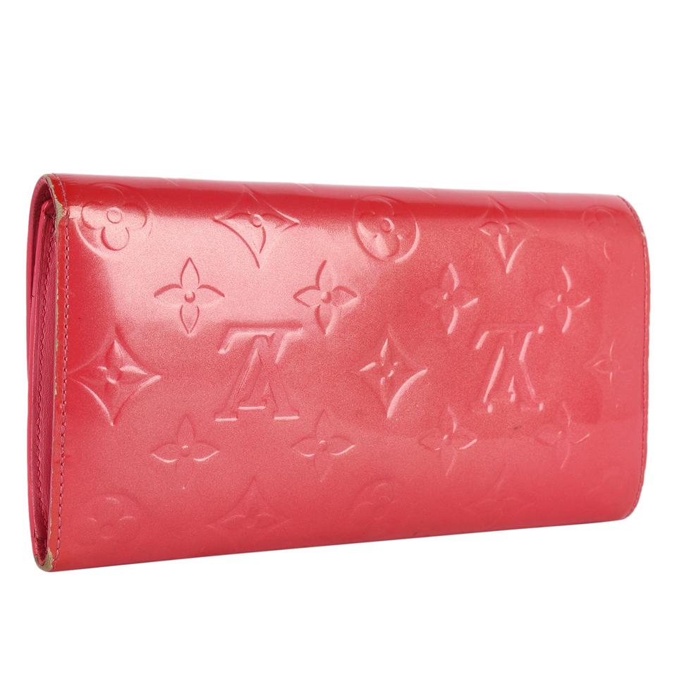 Pink Sarah Vernis Leather Wallet)