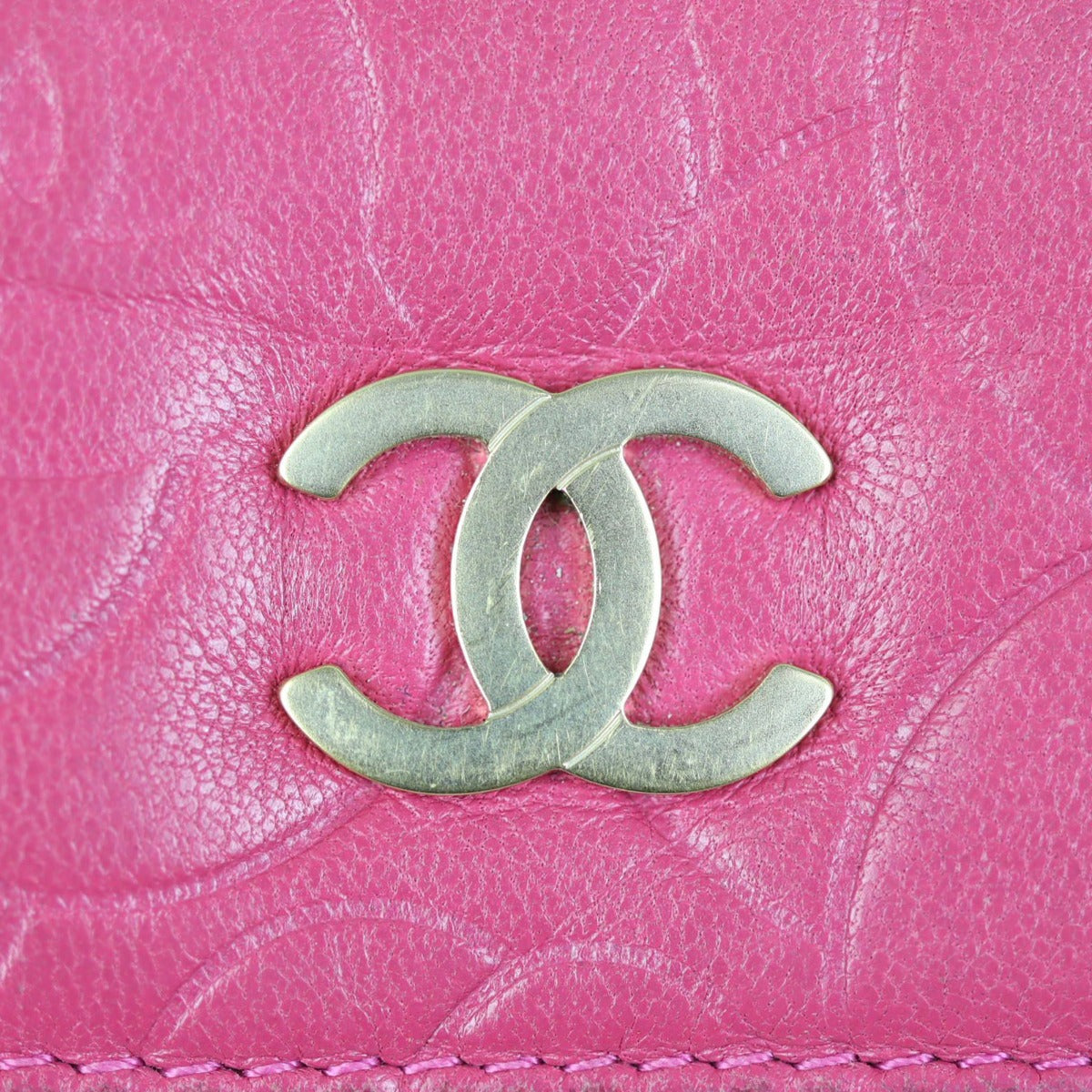 Chanel Camellia Embossed Compact Wallet