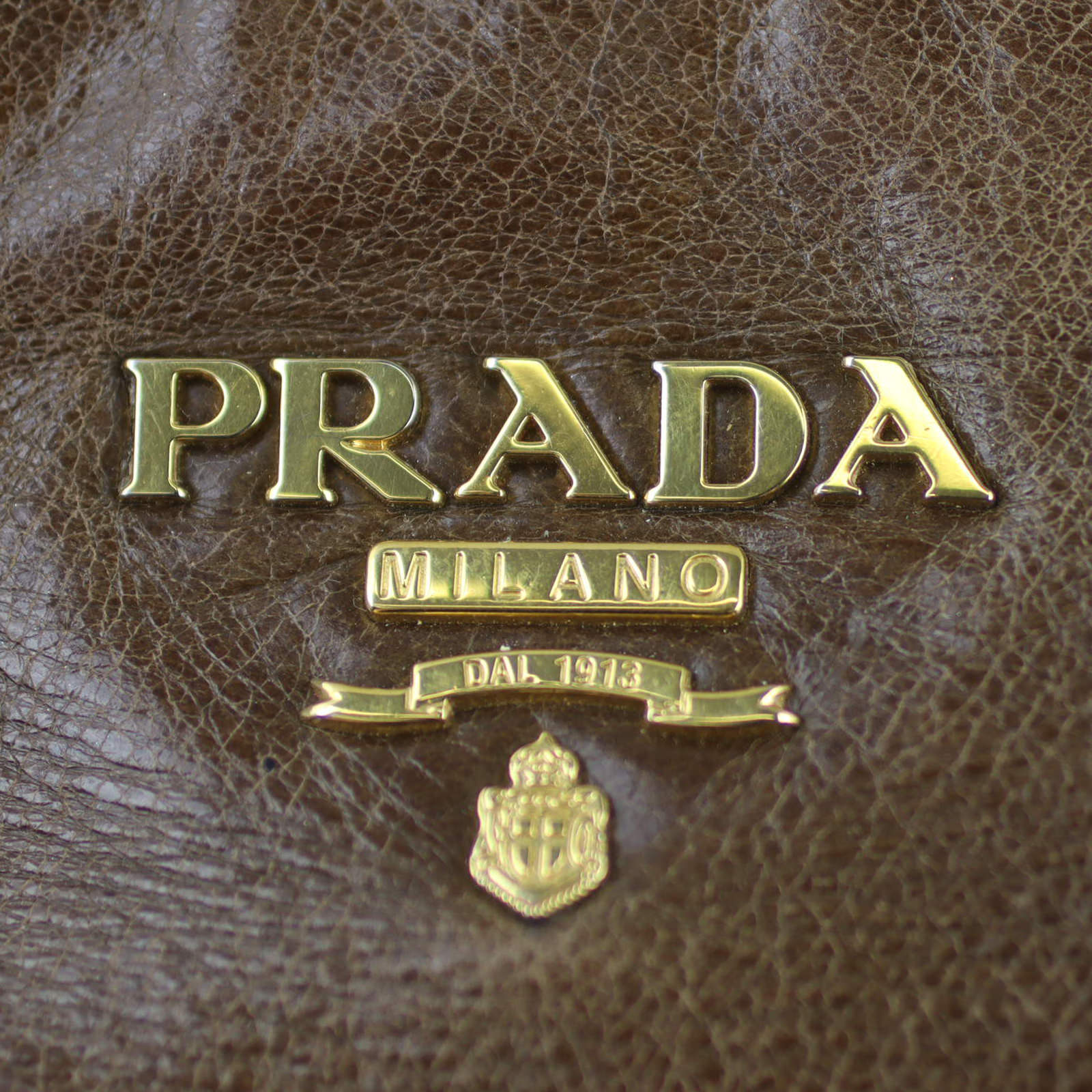 Prada Bruciato Leather Shoulder Bag