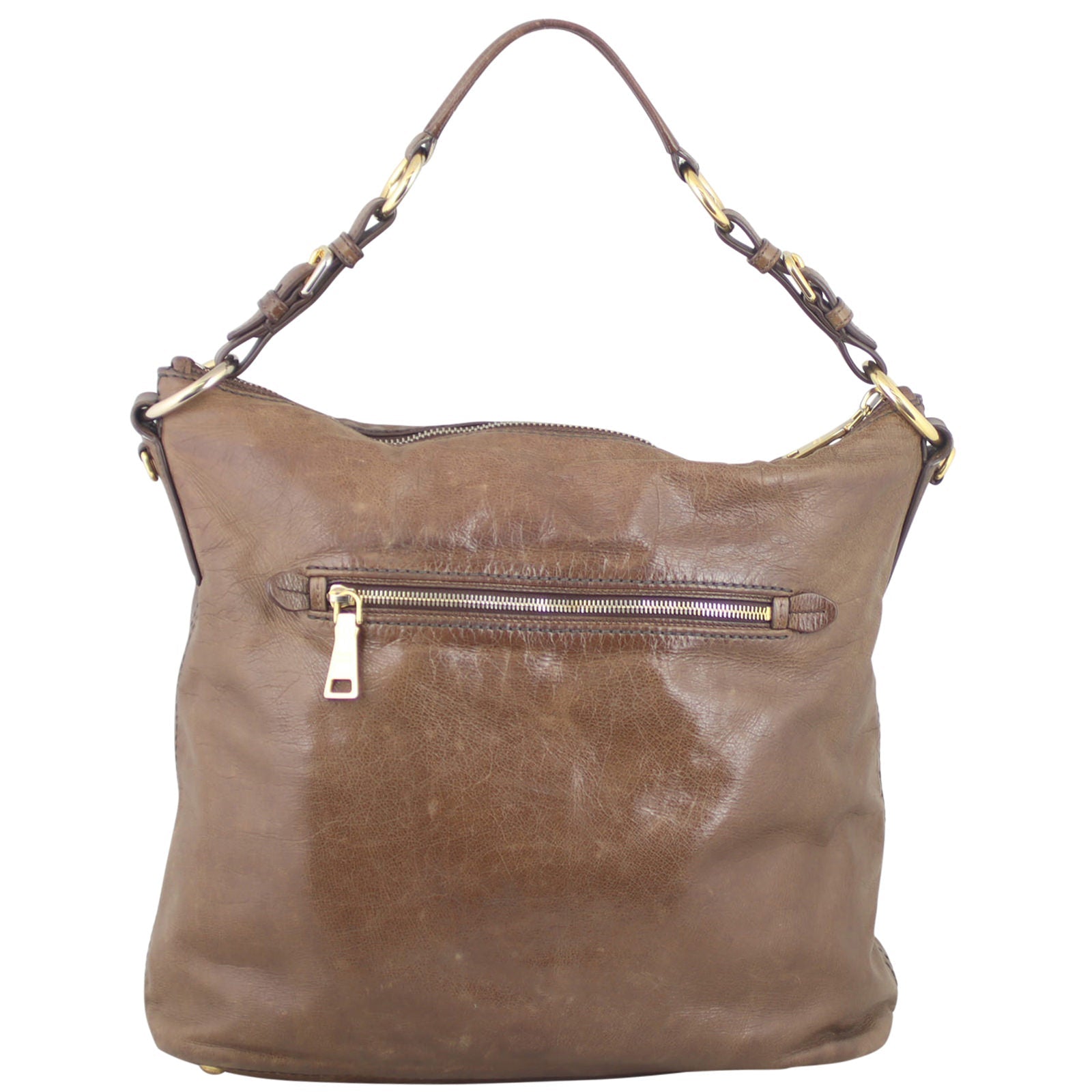 Prada Bruciato Leather Shoulder Bag