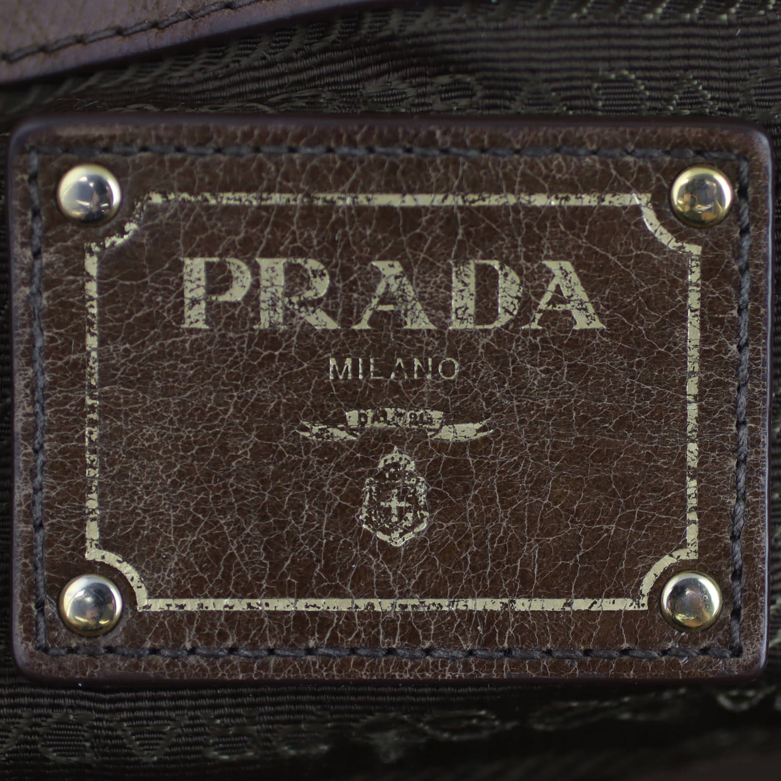 Prada Bruciato Leather Shoulder Bag