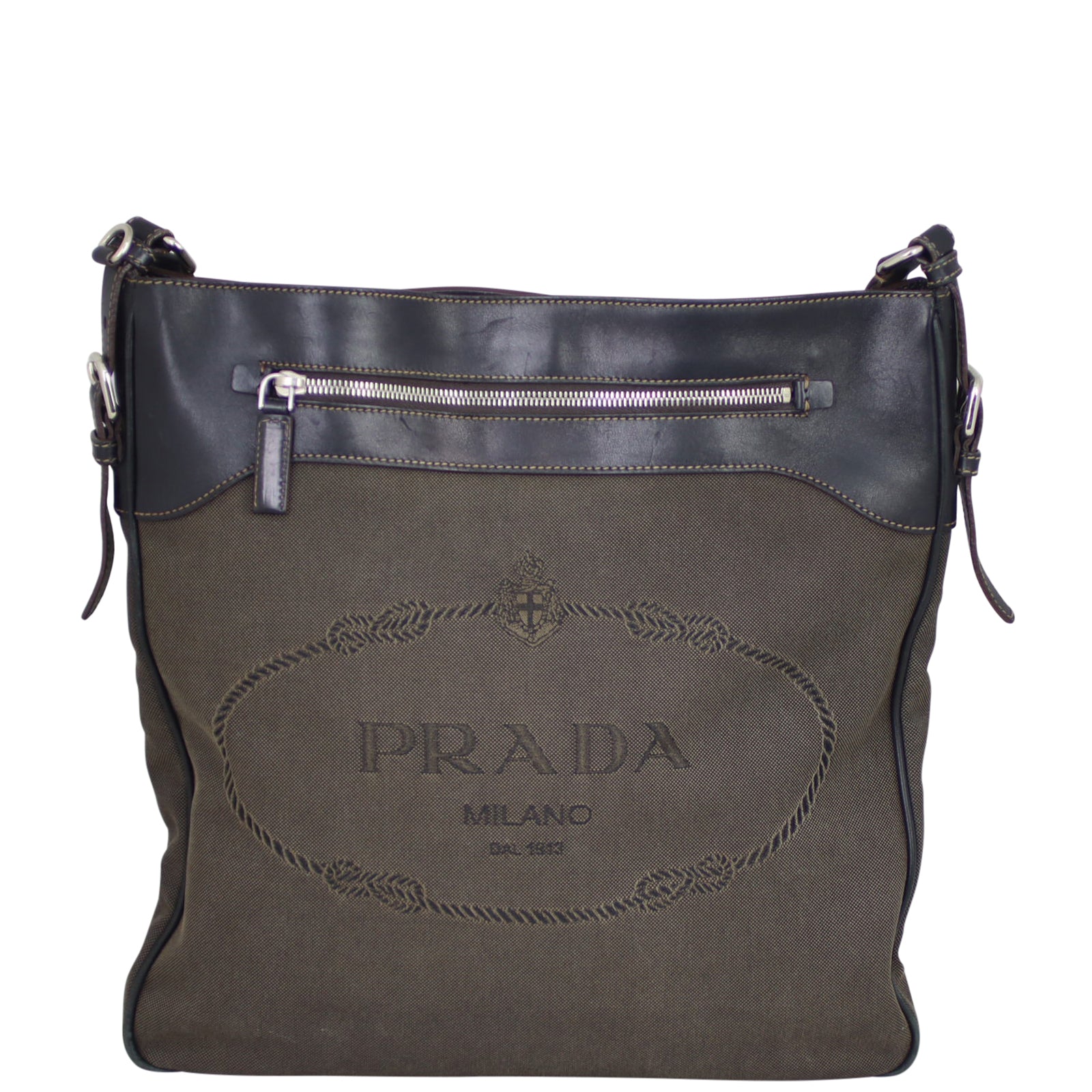 Prada Canvas Logo Messenger Large