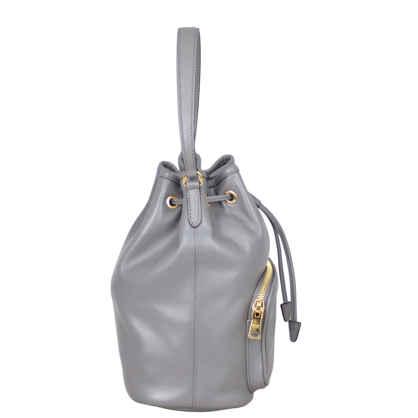Prada Duet Leather Bucket Bag
