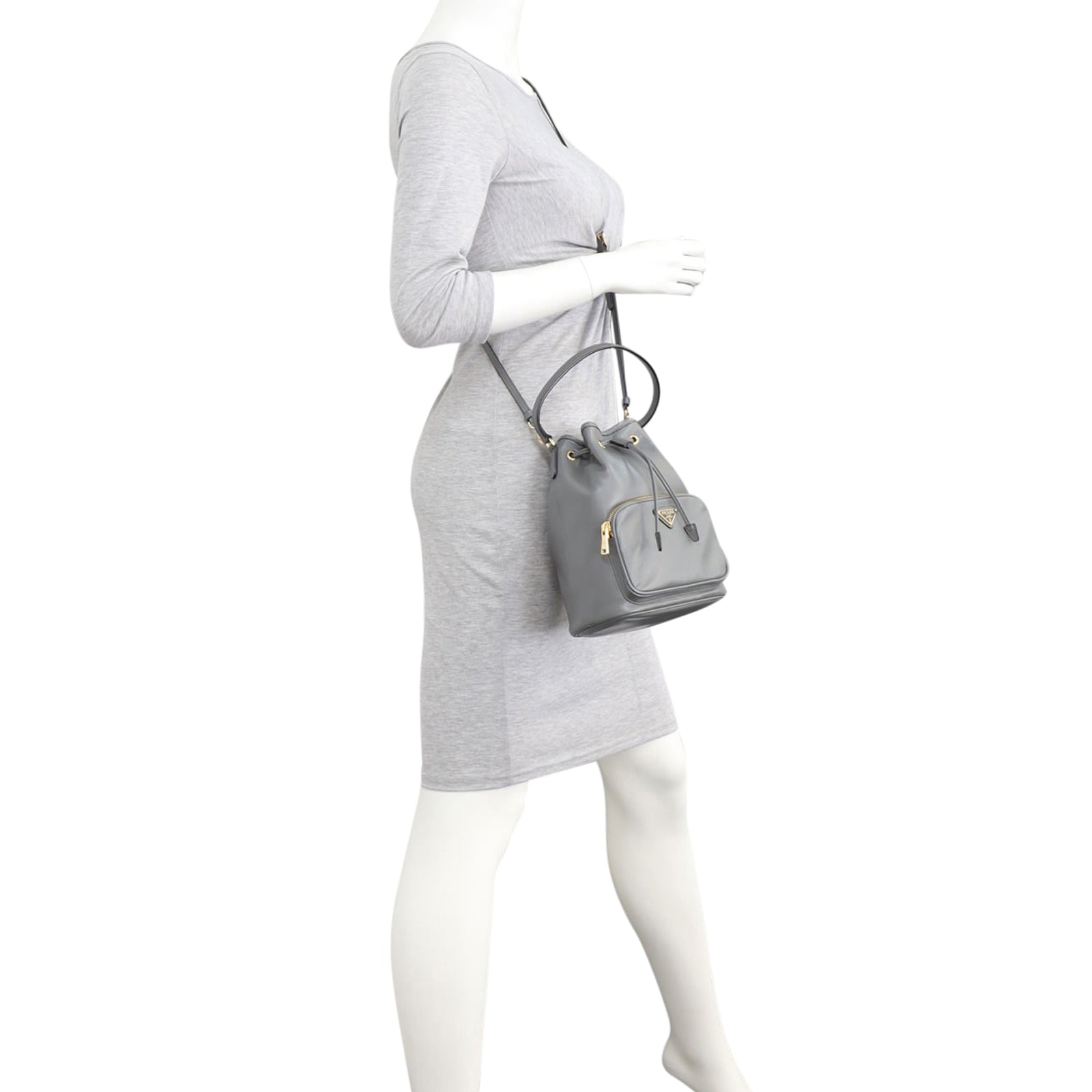 Prada Duet Leather Bucket Bag