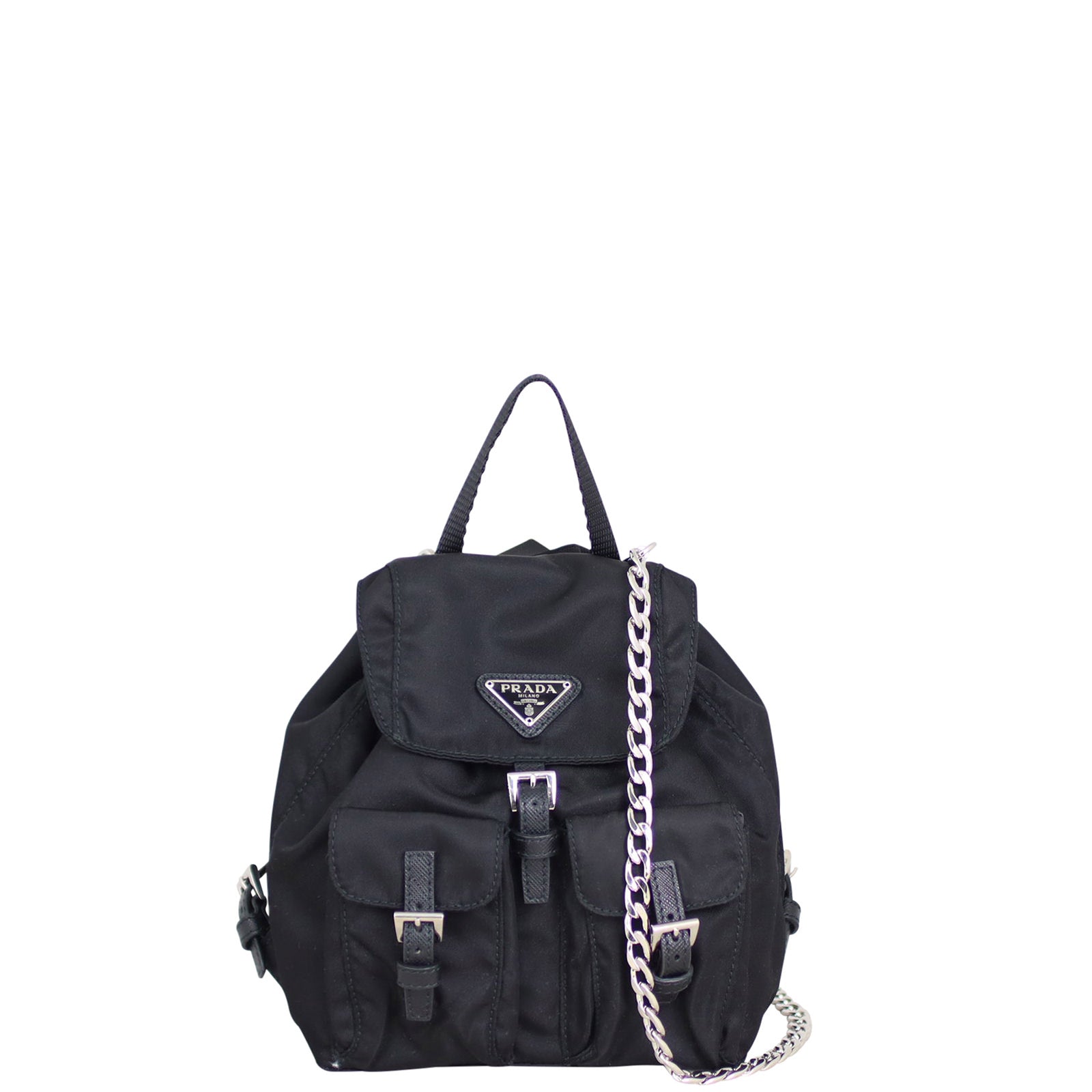 Prada Mini Tessuto Drawstring Convertible Backpack
