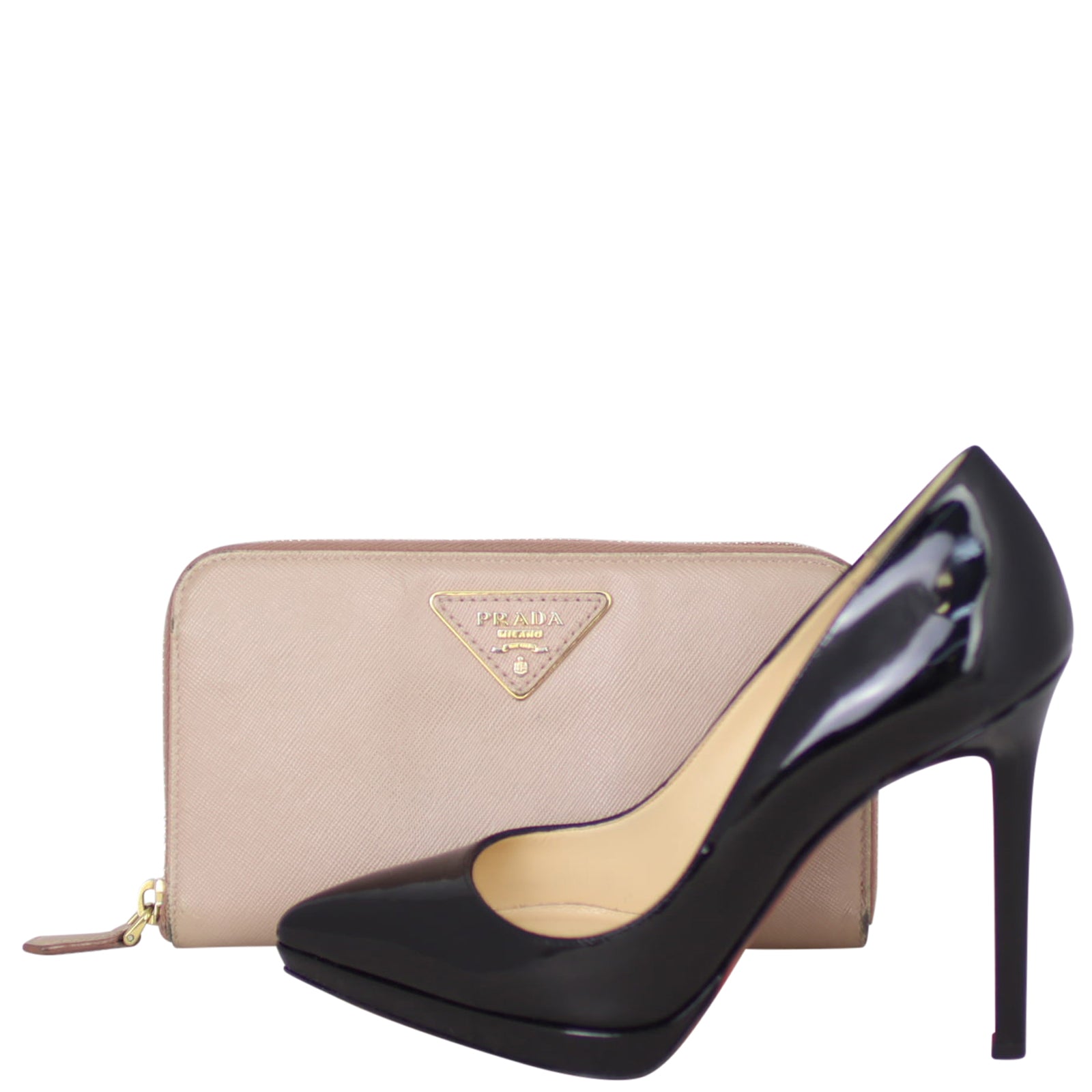 Prada Saffiano Zip Around Large Wallet