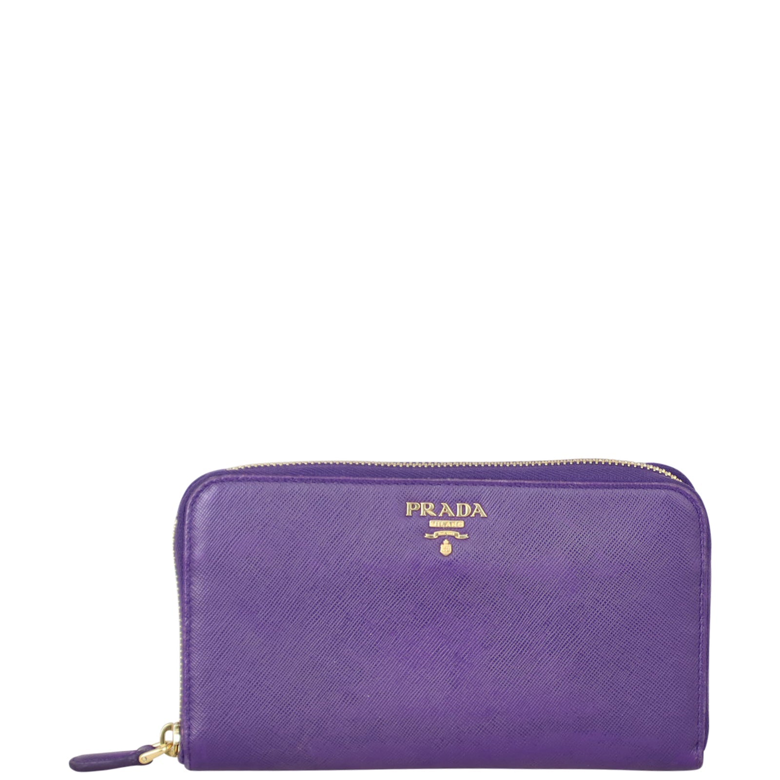 Prada Saffiano Zip Around Large Wallet