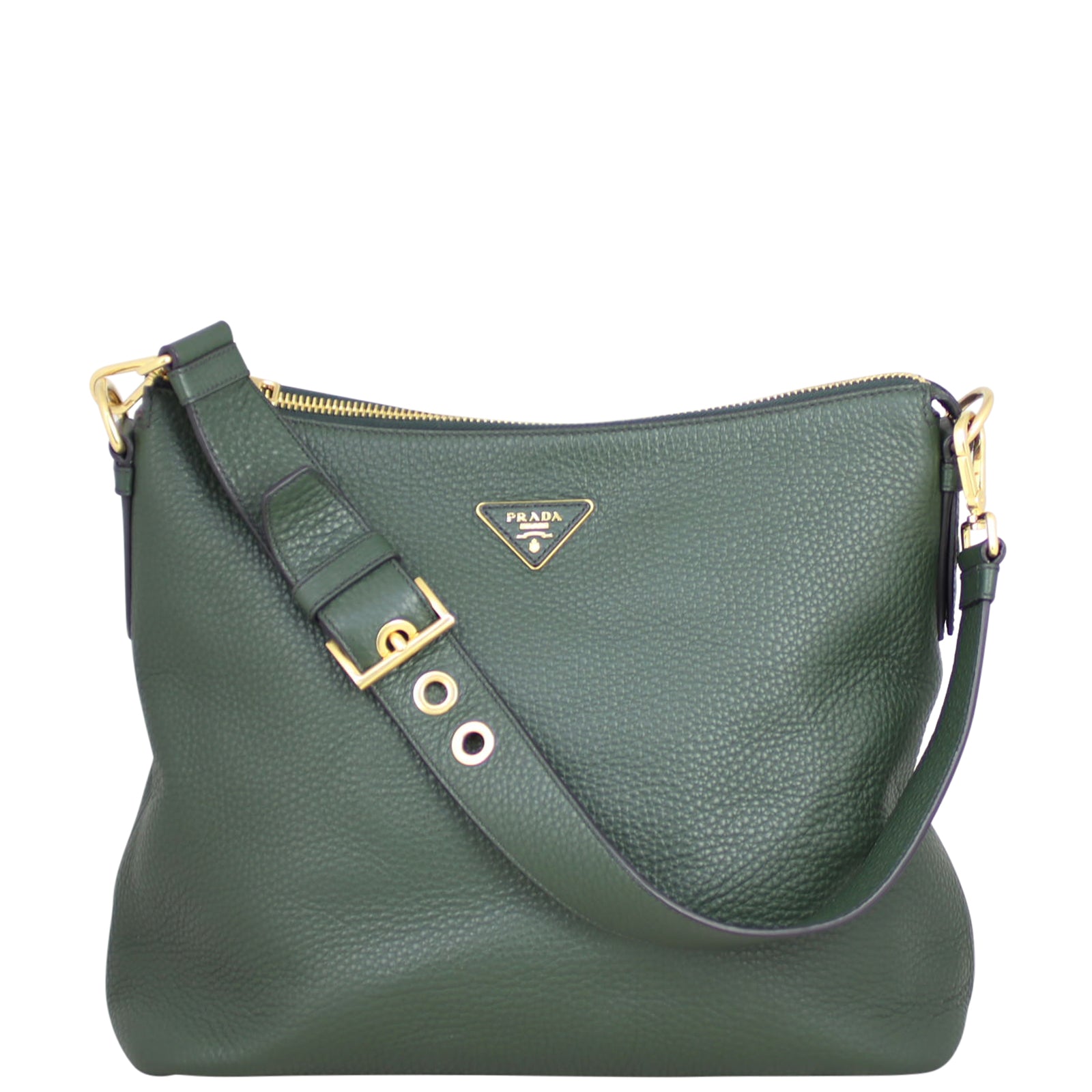 Prada Vitello Daino Zip Shoulder Bag