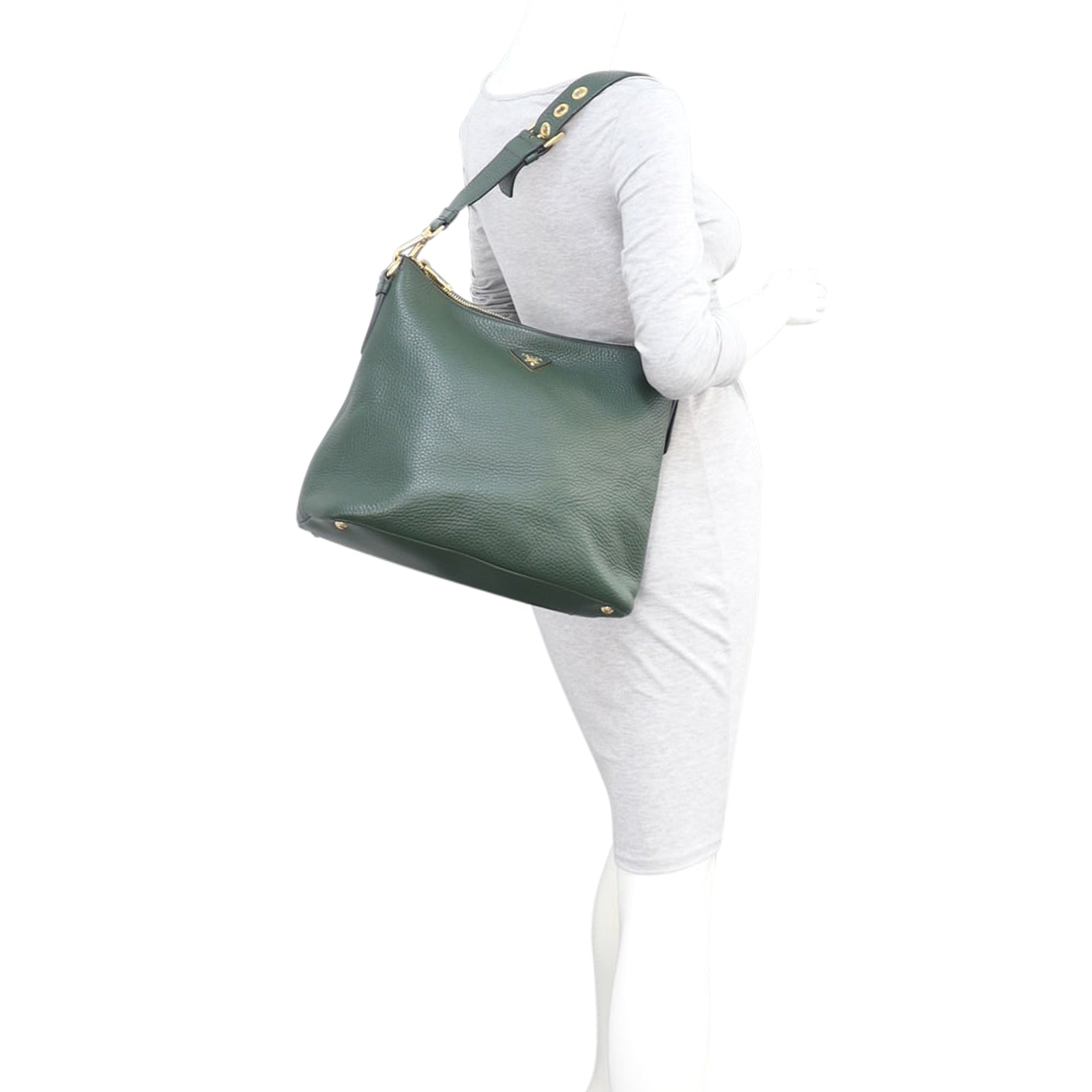 Prada Vitello Daino Zip Shoulder Bag