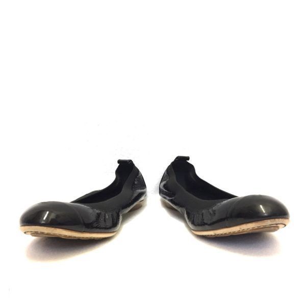 Women's Chanel ballerinas in black stretch patent leather