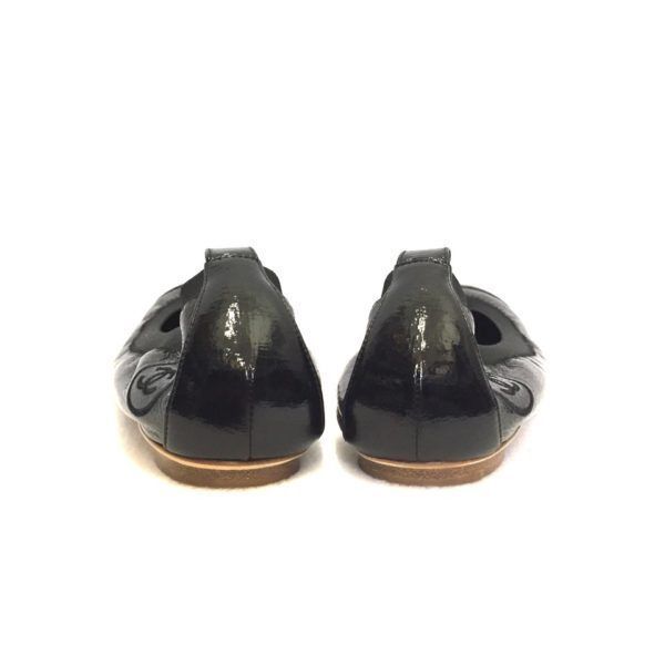 Women's Chanel ballerinas in black stretch patent leather