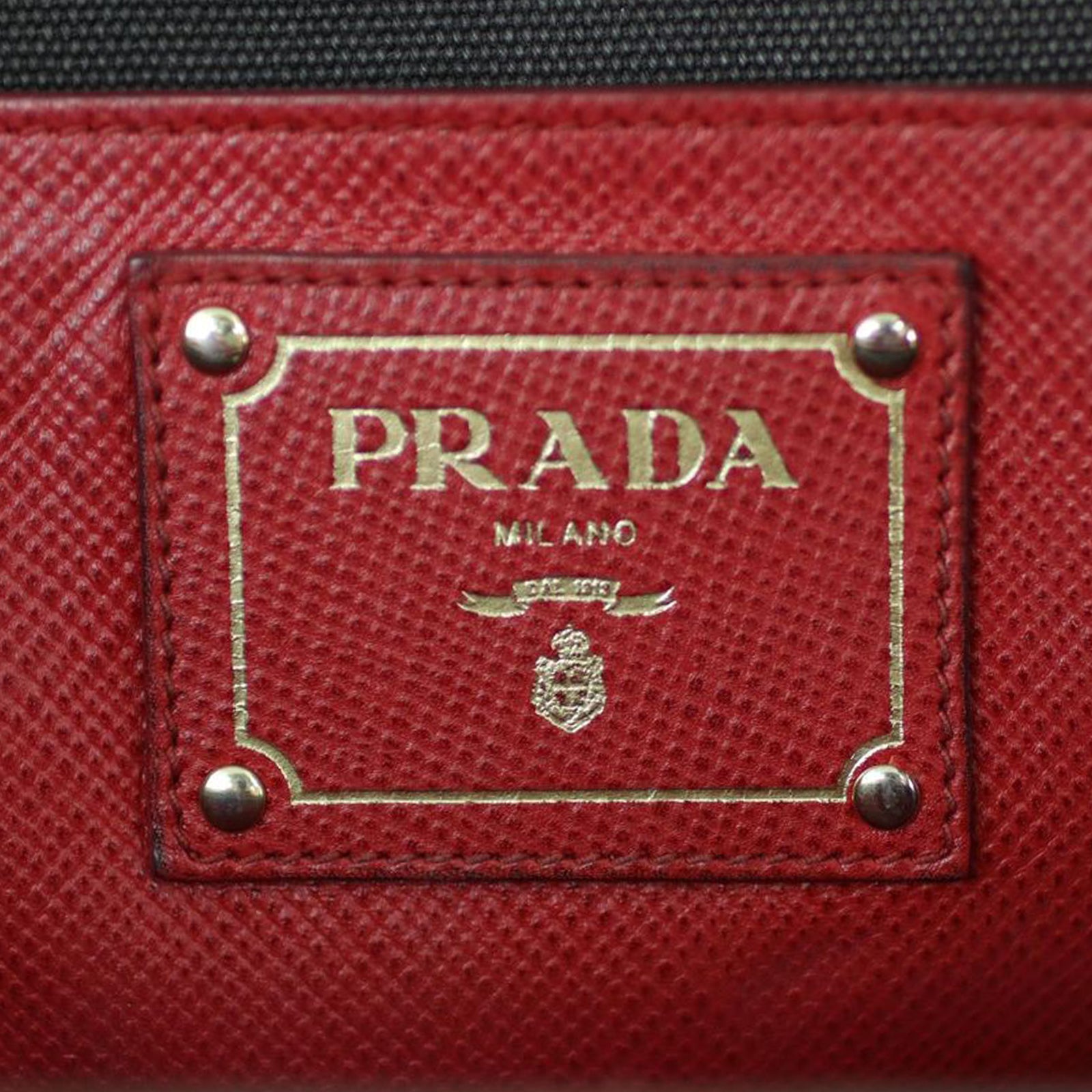 Prada Saffiano and Canvas Top Handle Tote