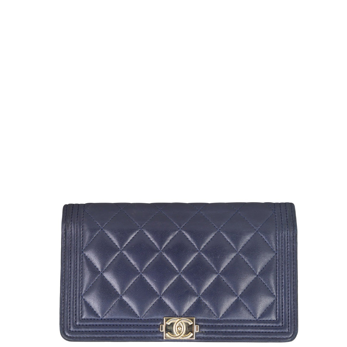 Chanel Boy Long Flap Wallet | Navy